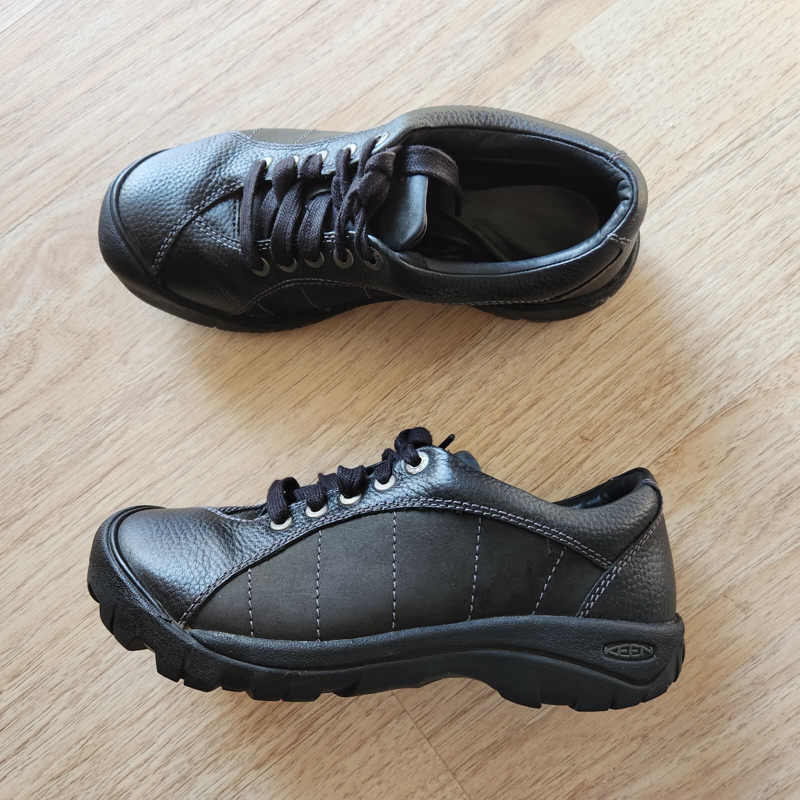 Keen Presidio Leather Hiking Walking Comfort Sneakers Lace Up Black Women US6.5 - Thumbnail 2