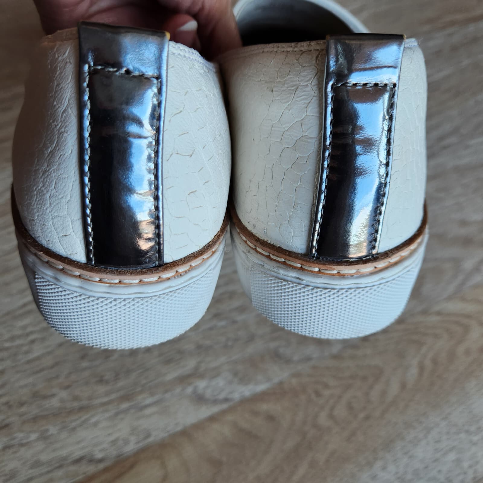 Johnston & Murphy Callie Slip On Sneaker White Croc Embossed Leahter Women 8.5M - Thumbnail 11