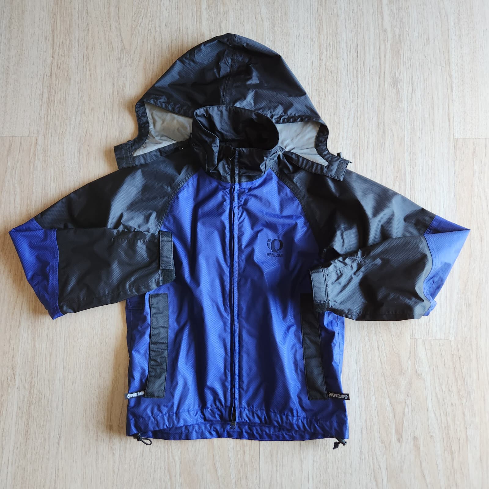 Vintage Pearl Izumi Windbreaker Cycling Jacket Attachable Hood Blue Women's XS - Thumbnail 3