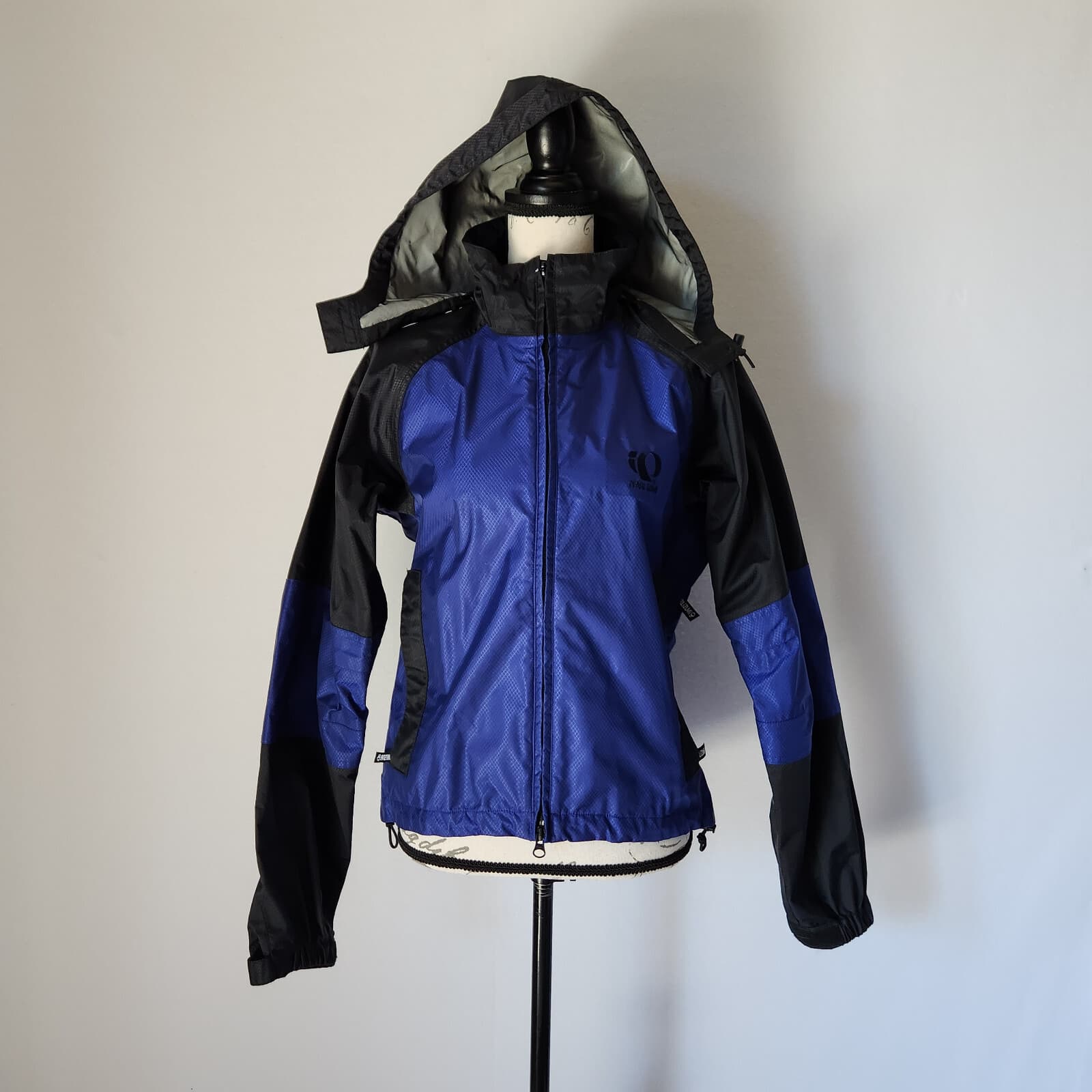 Vintage Pearl Izumi Windbreaker Cycling Jacket Attachable Hood Blue Women's XS - Thumbnail 2