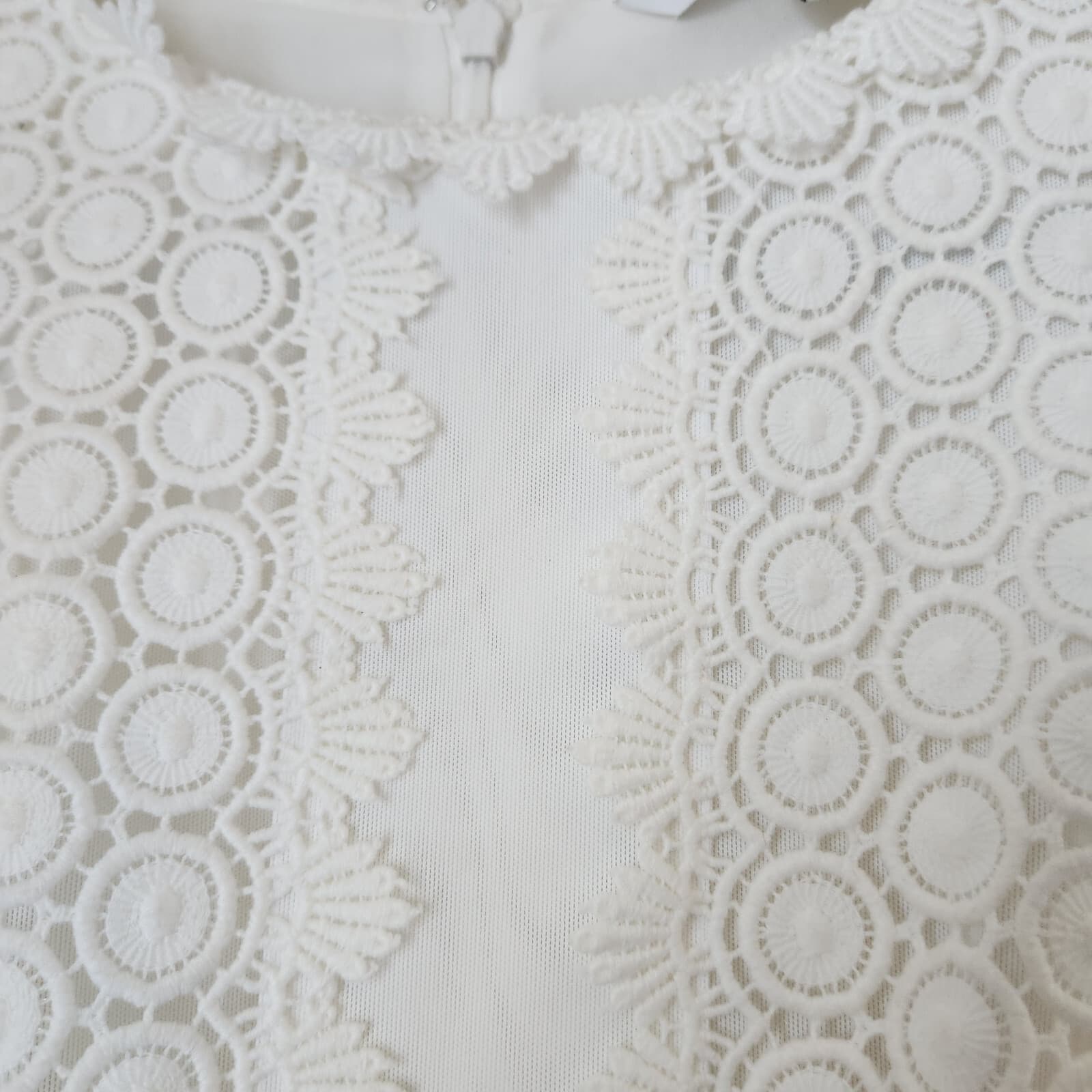 Diane Von Furstenberg $598 Tavita Lace Wide Leg Jumpsuit White Black Sz.0 - Thumbnail 7