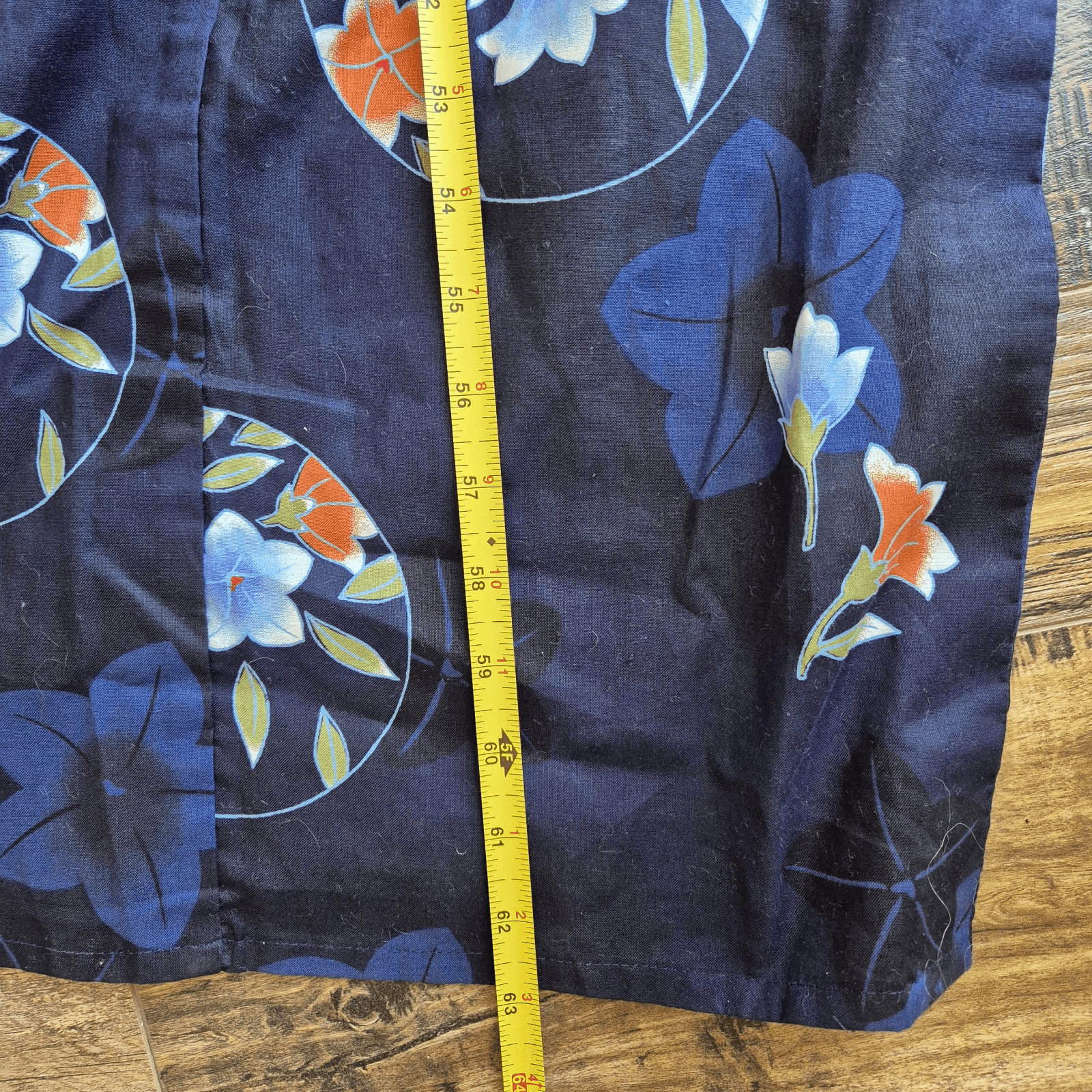 NWT Pret A Porter Floral Japanese Yukata Kimono Robe Cotton Blue O/S *No Belt* - Thumbnail 11