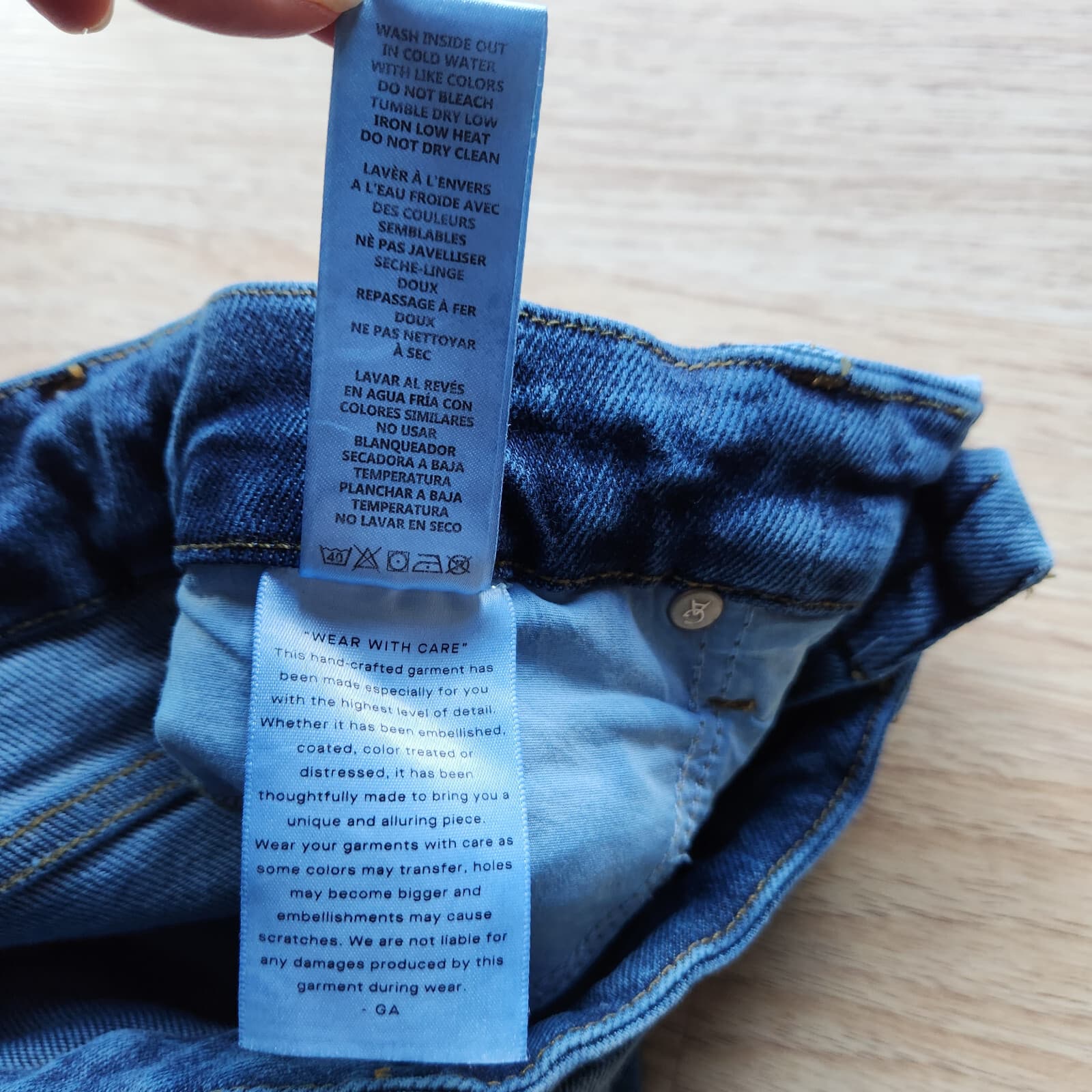 Good American Good Waist Chew Hem Cropped Jeans Zip Stretch Blue799 Women's 28 - Thumbnail 9