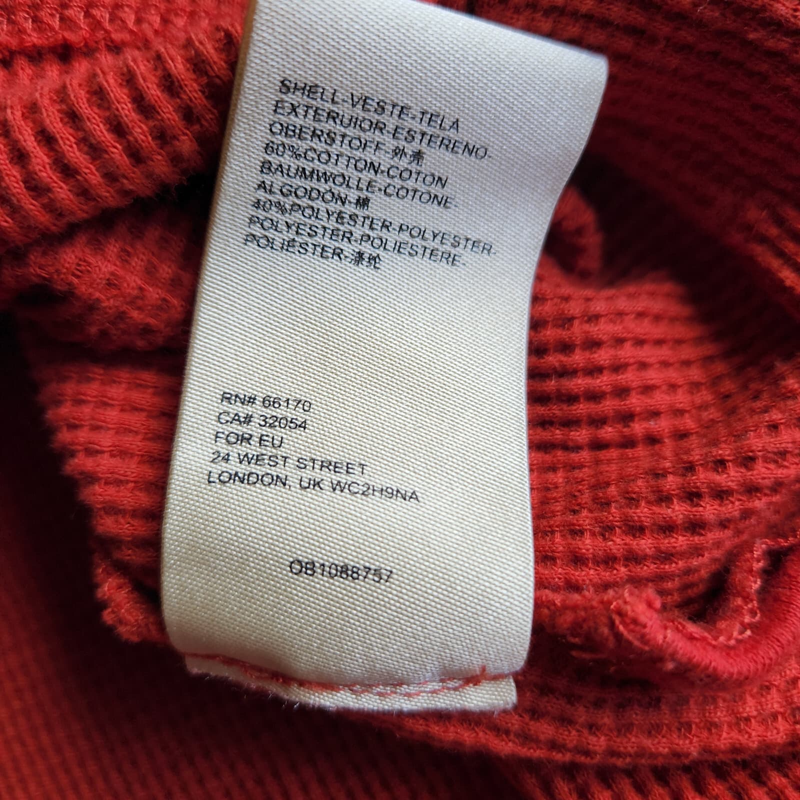 Anthropologie Sage Nori Waffle Knit Top Drop Shoulder Long Sleeve Red Oversize M - Thumbnail 10