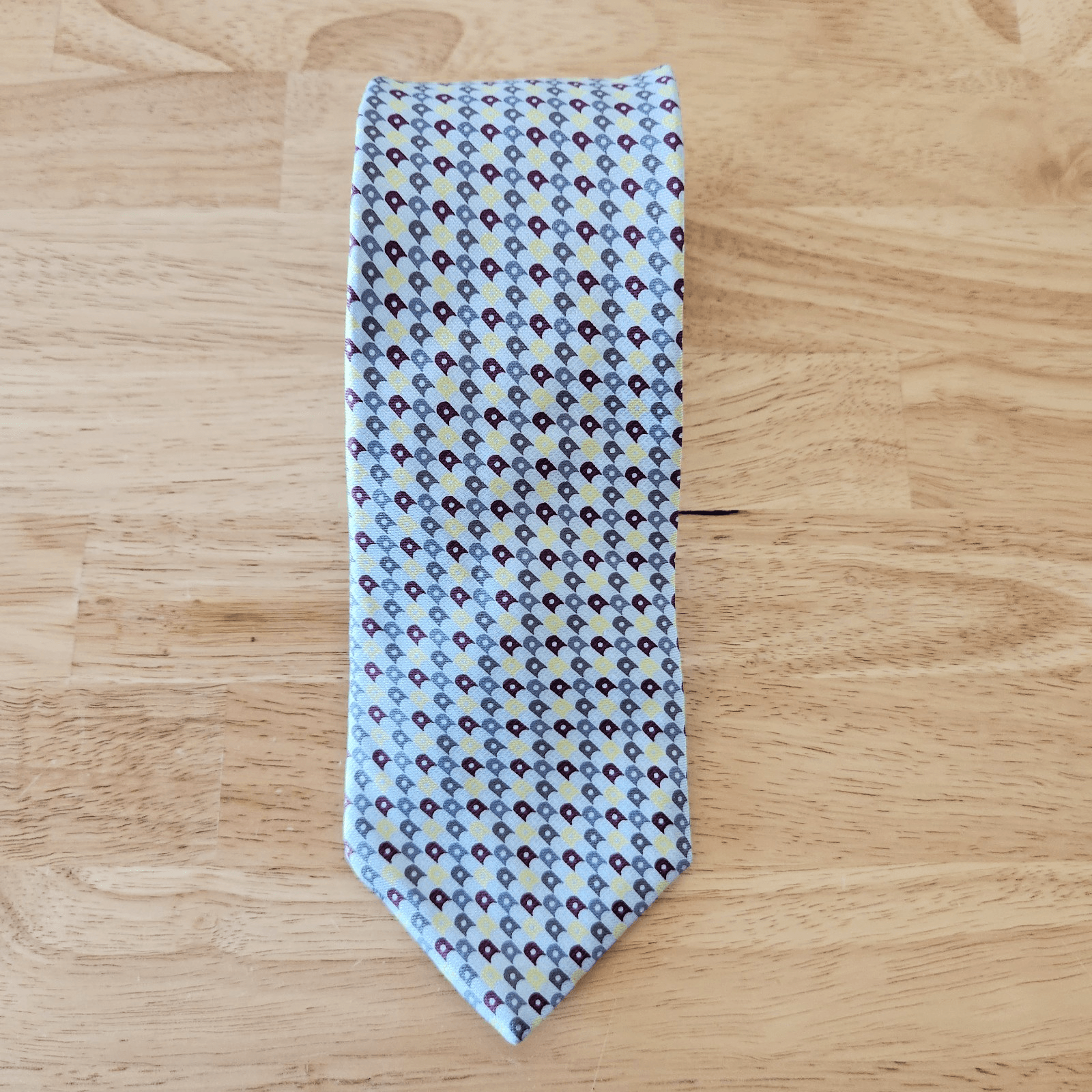 Vintage Givenchy Monsieur Made in USA Italian Silk Geometric Neck Tie Multicolor - Thumbnail 2