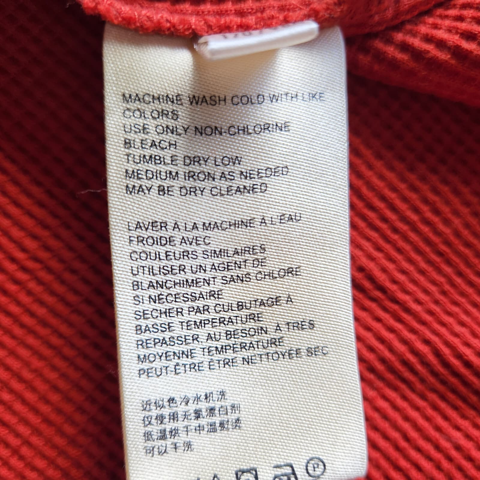 Anthropologie Sage Nori Waffle Knit Top Drop Shoulder Long Sleeve Red Oversize M - Thumbnail 9