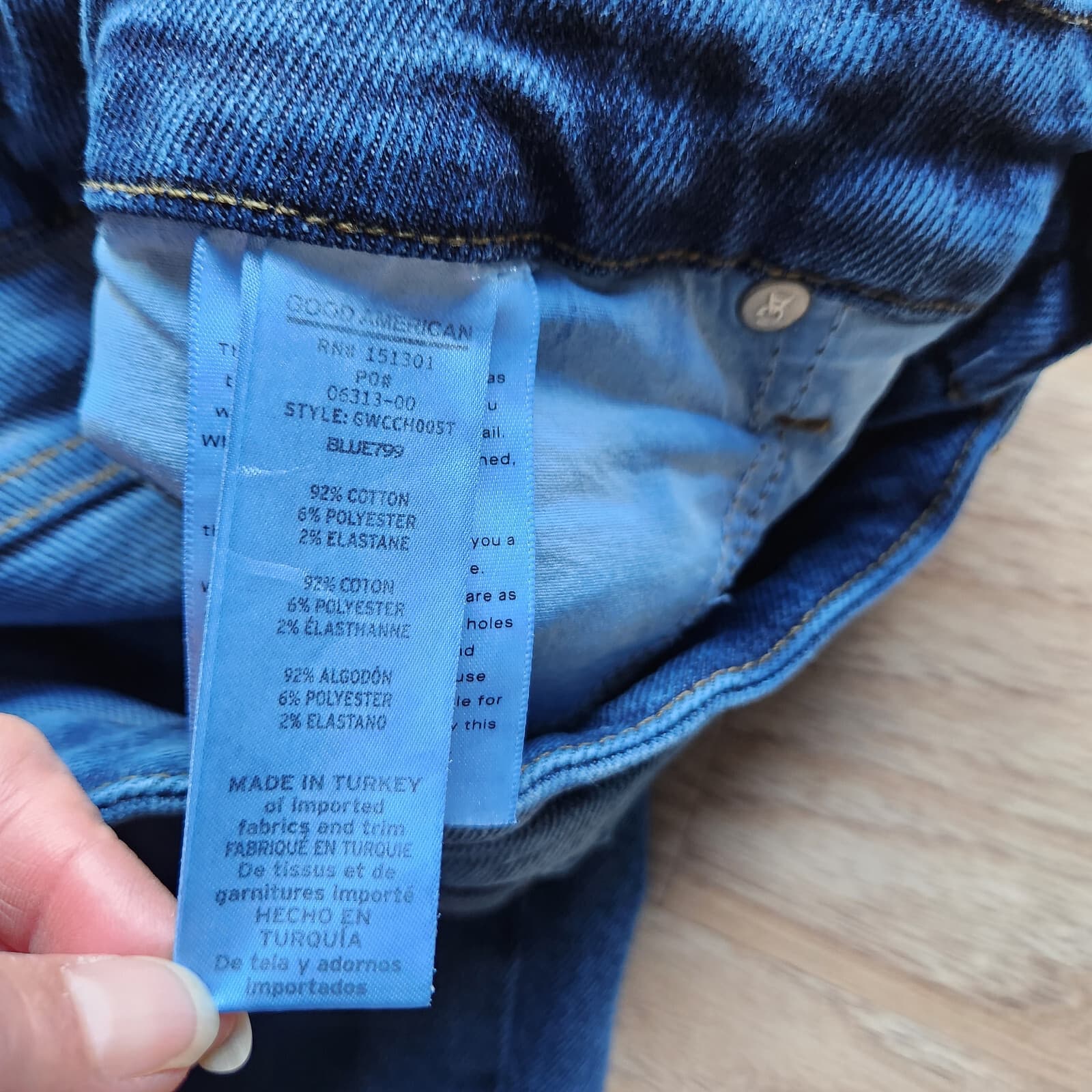Good American Good Waist Chew Hem Cropped Jeans Zip Stretch Blue799 Women's 28 - Thumbnail 8