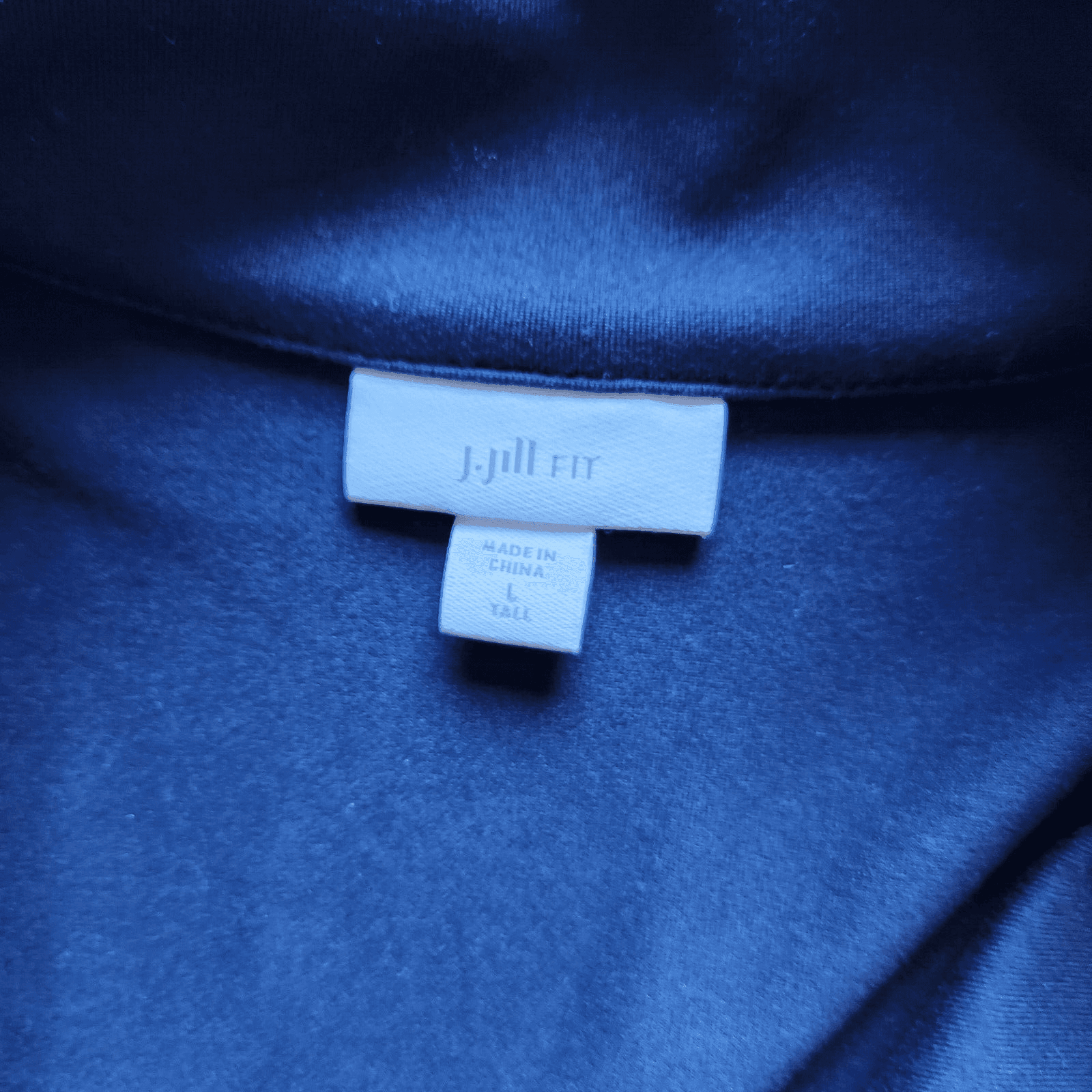J.Jill Fit Performance Jacket Long Sleeve Zip Pocket Knit Dark Blue Women L-Tall - Thumbnail 8