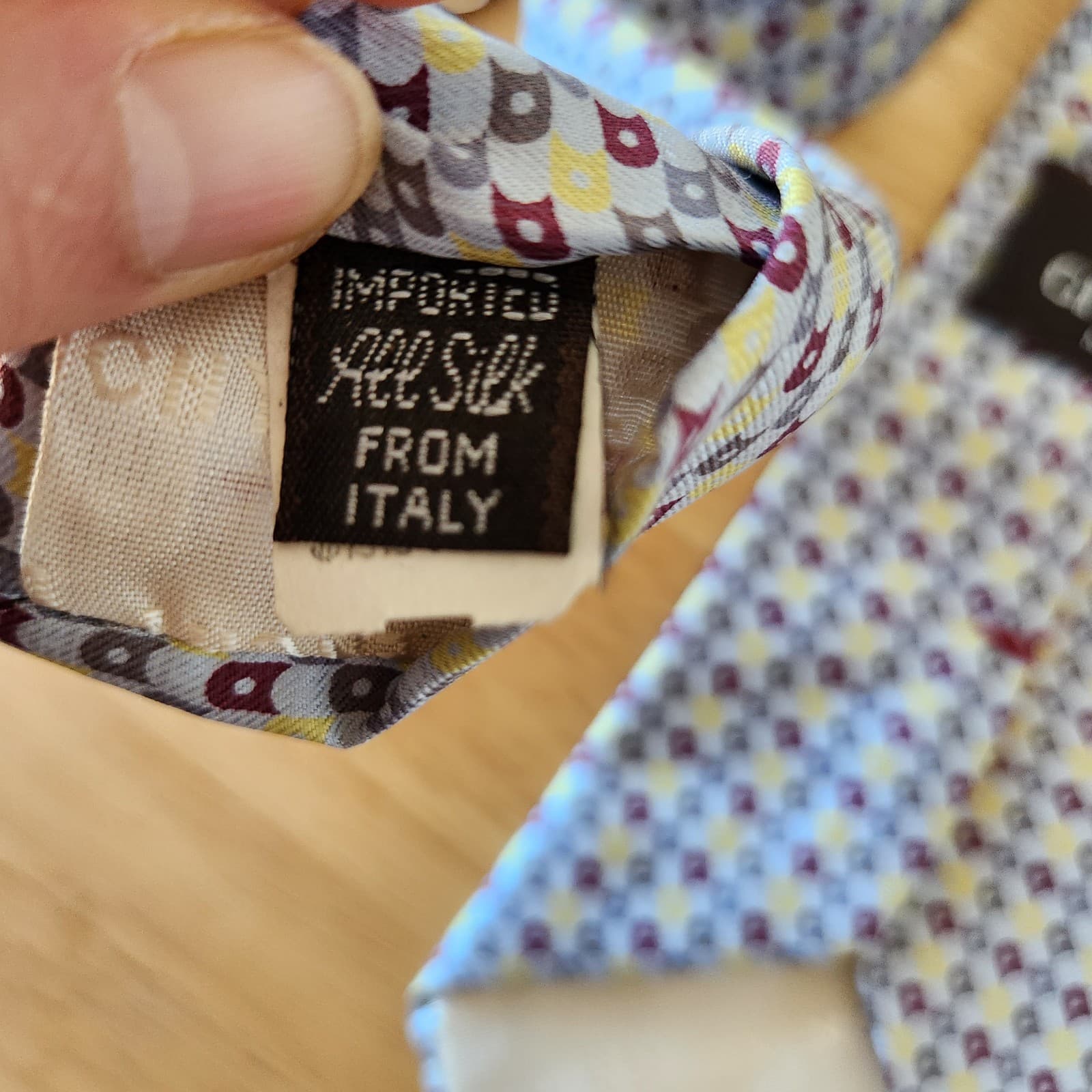 Vintage Givenchy Monsieur Made in USA Italian Silk Geometric Neck Tie Multicolor - Thumbnail 6