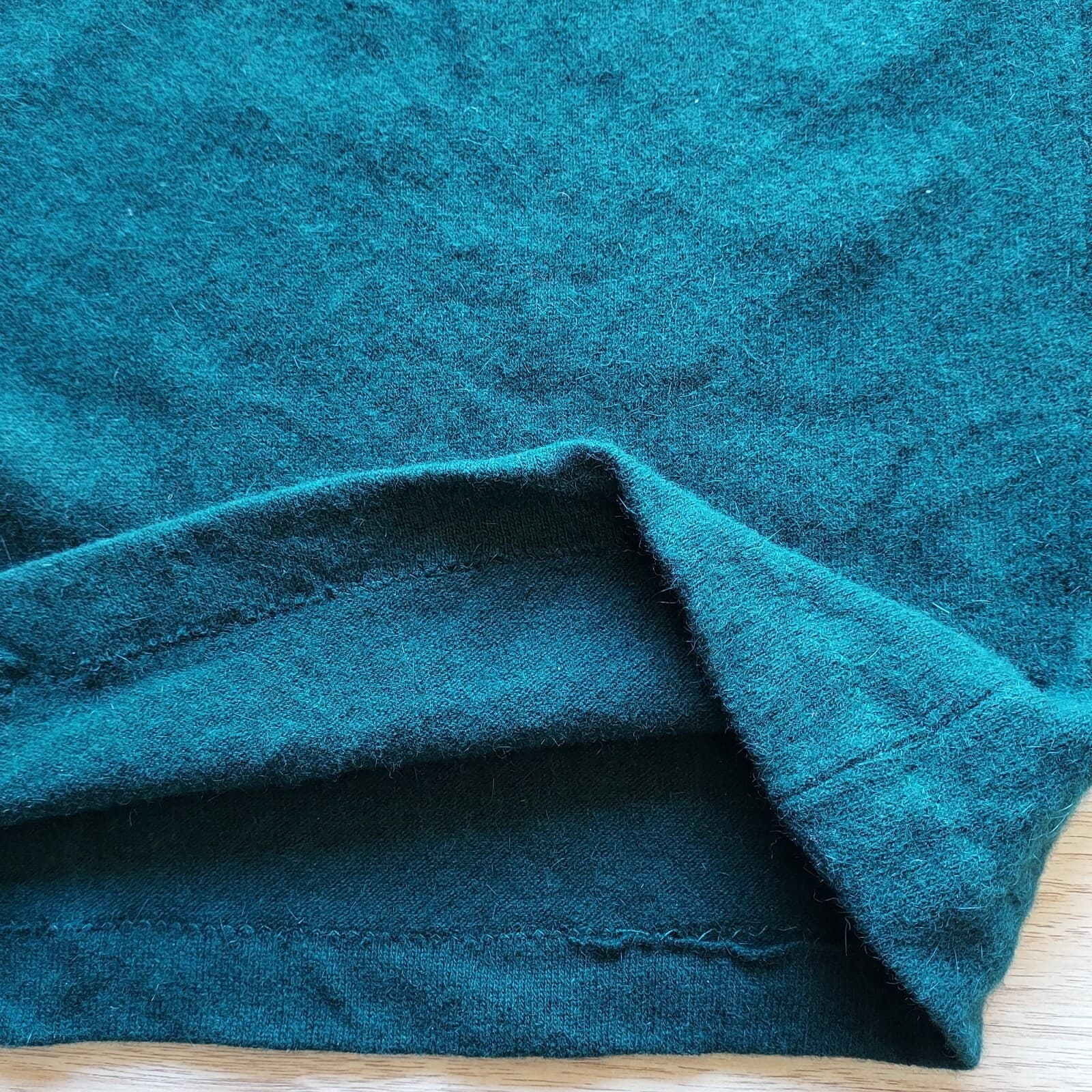 Vintage United Colors Of Benetton Wool Angora Sweater Dress Green 48 US-L Italy - Thumbnail 8