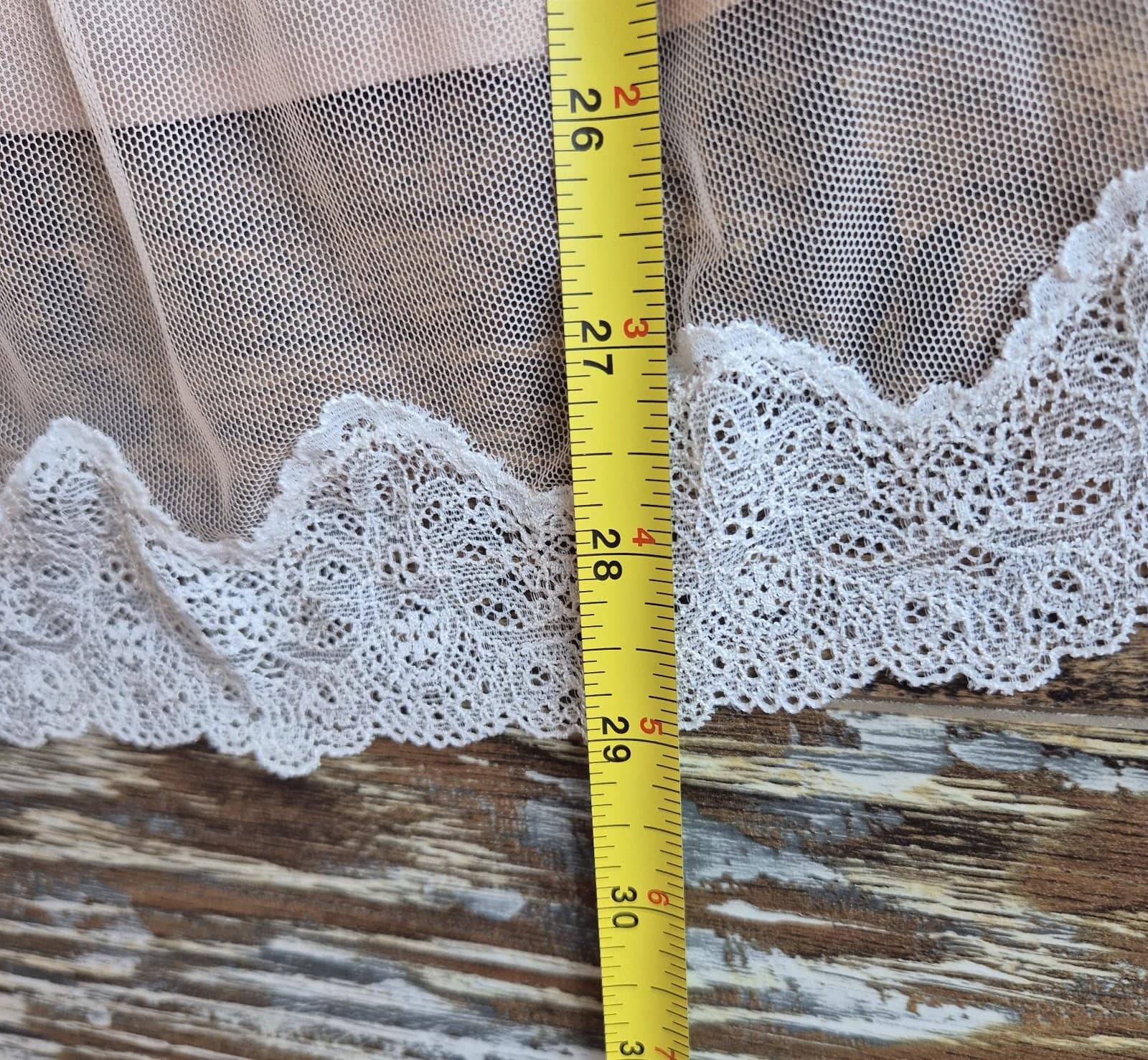 NWT Victoria's Secret 2 Piece Mesh Lace Mini Chemise Slip Dress Cream Nude Sz.M - Thumbnail 14