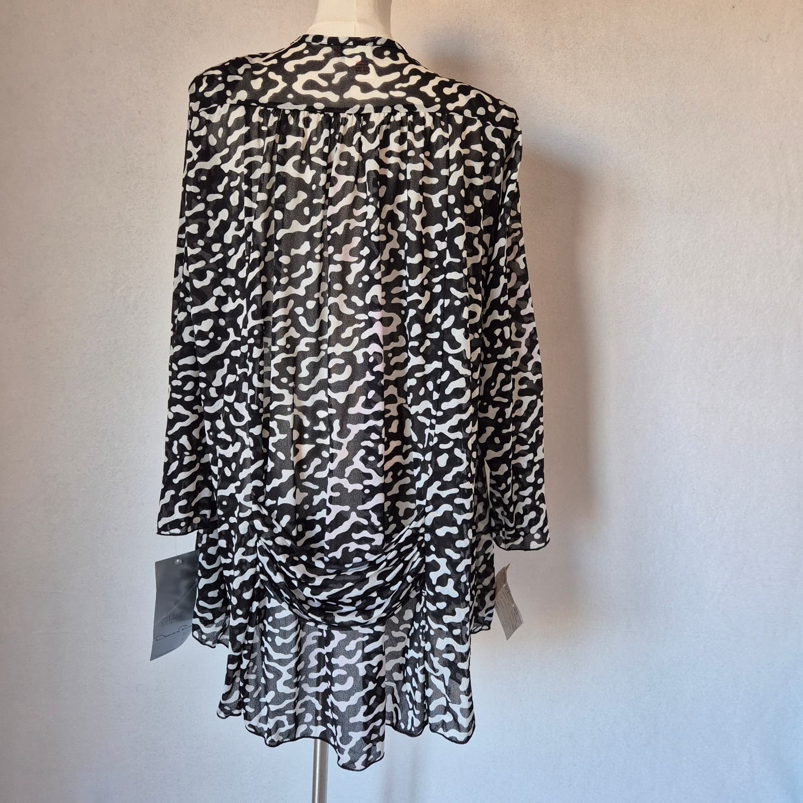 Vintage NWT Oscar De La Renta Swimwear Wavelengths Coverup Leopard Black White M - Thumbnail 4