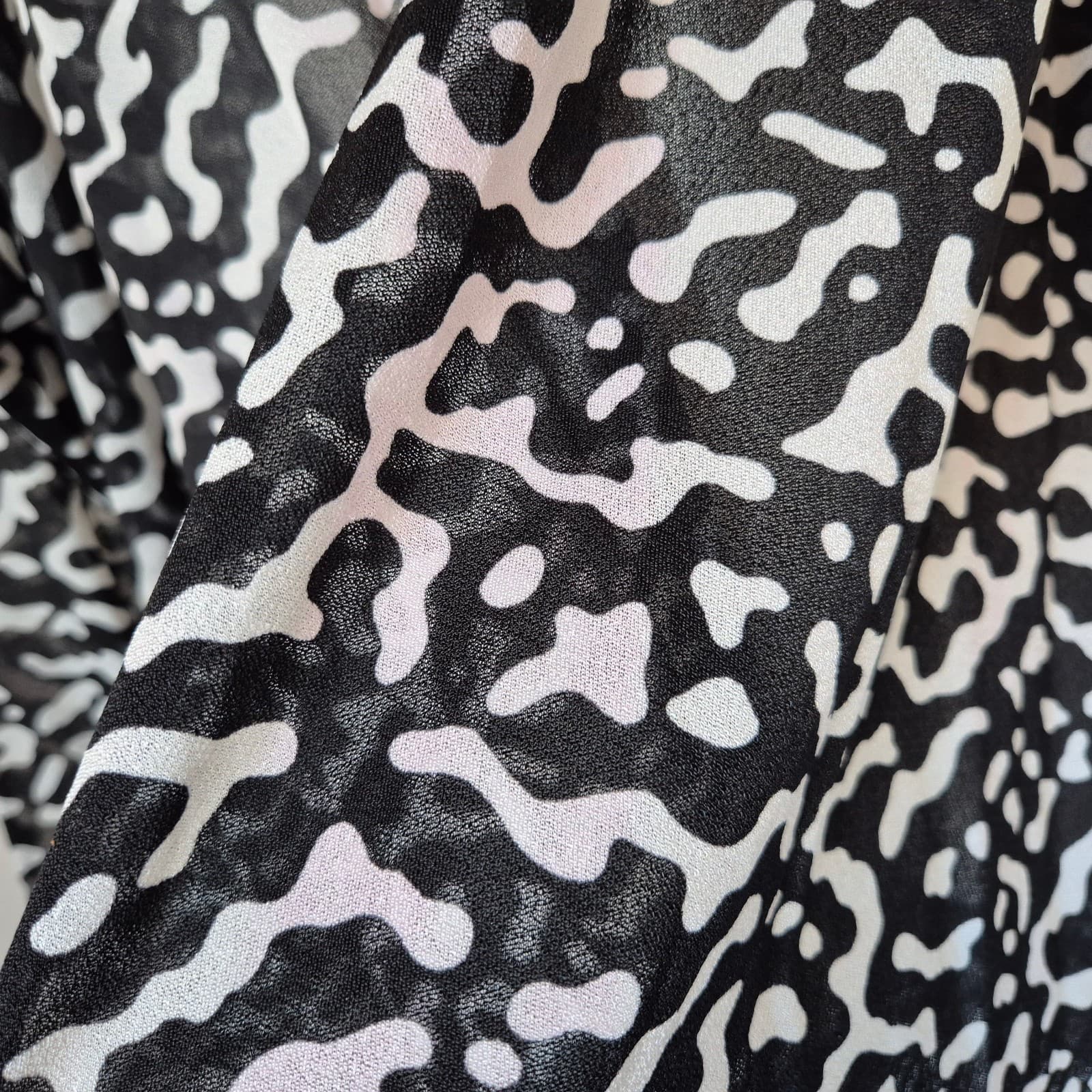 Vintage NWT Oscar De La Renta Swimwear Wavelengths Coverup Leopard Black White M - Thumbnail 5