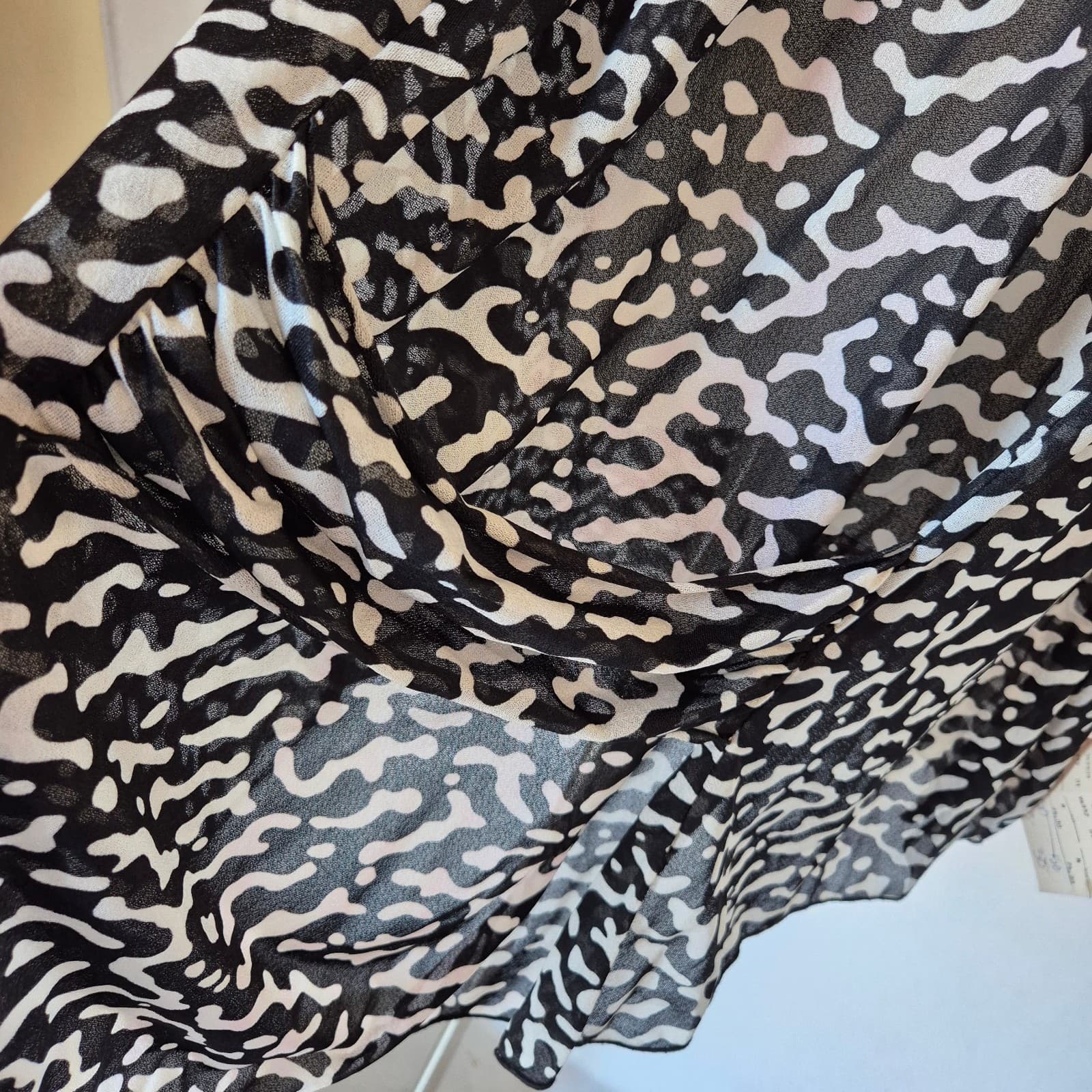 Vintage NWT Oscar De La Renta Swimwear Wavelengths Coverup Leopard Black White M - Thumbnail 8