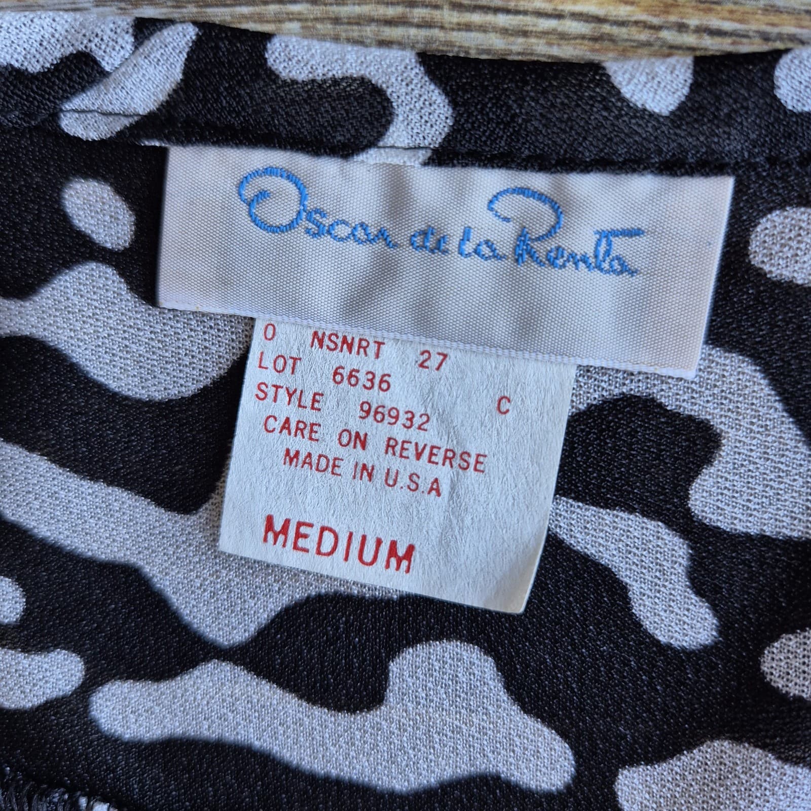 Vintage NWT Oscar De La Renta Swimwear Wavelengths Coverup Leopard Black White M - Thumbnail 11