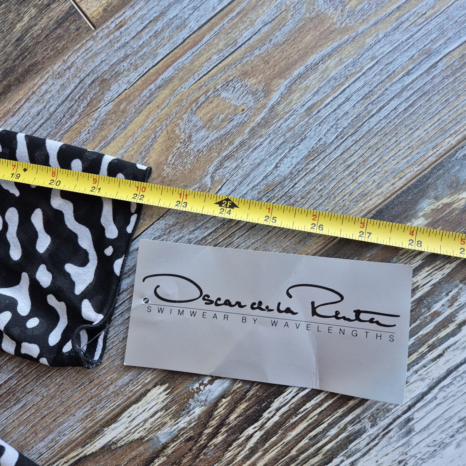 Vintage NWT Oscar De La Renta Swimwear Wavelengths Coverup Leopard Black White M - Thumbnail 14