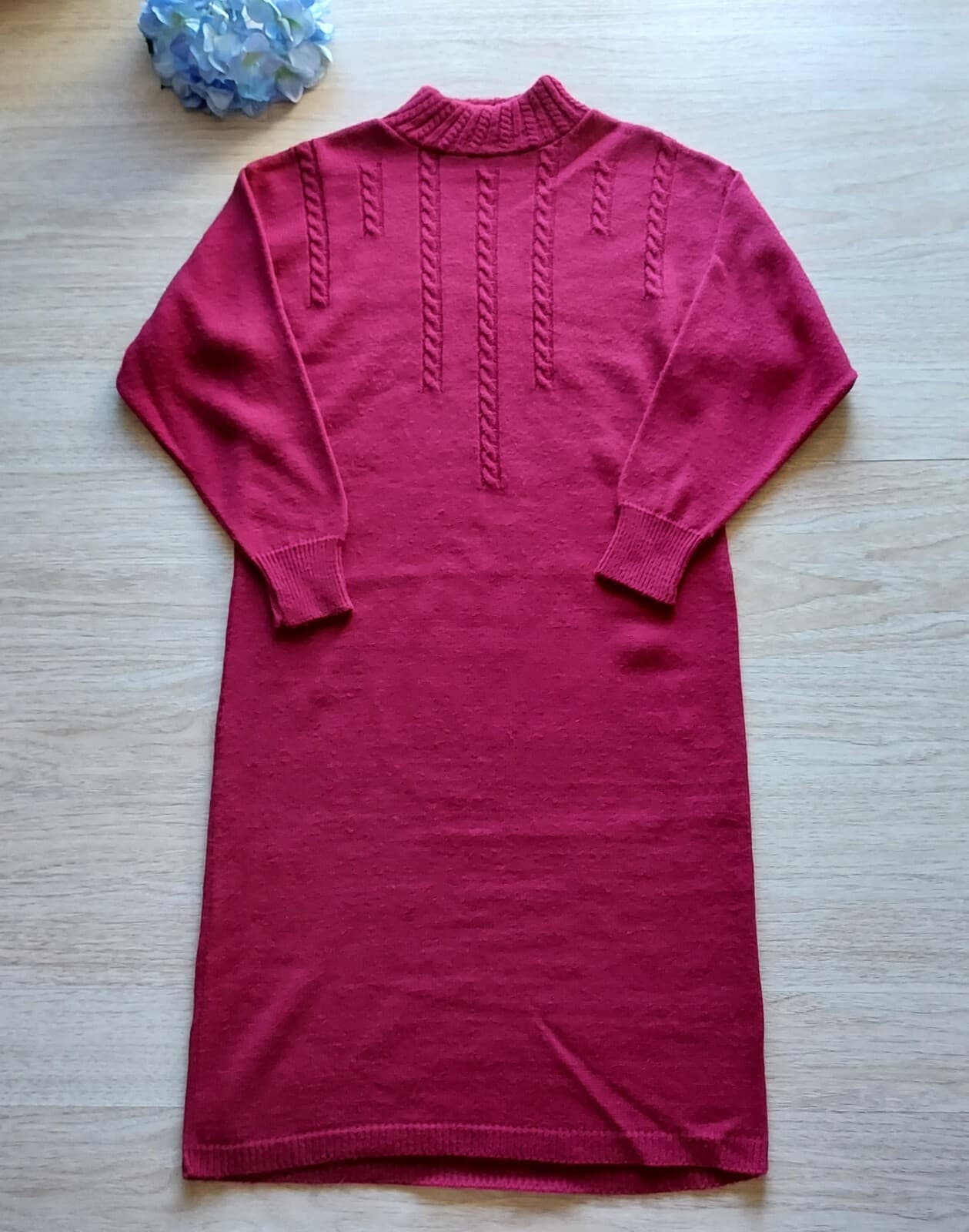 Vintage Garland Wool Sweater Dress Muck Neck Long Sleeve Red Women Chest 40" - Thumbnail 3