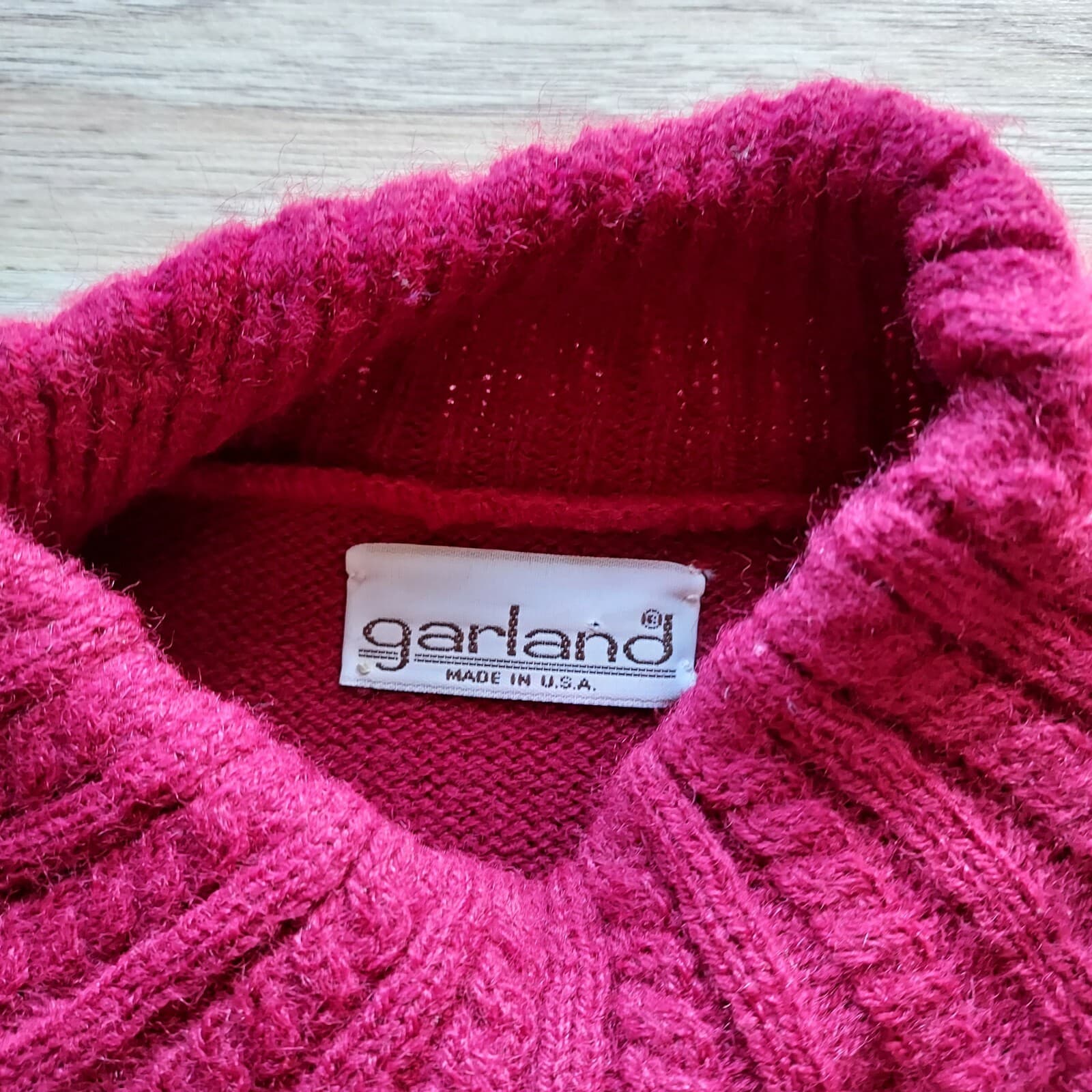 Vintage Garland Wool Sweater Dress Muck Neck Long Sleeve Red Women Chest 40" - Thumbnail 8
