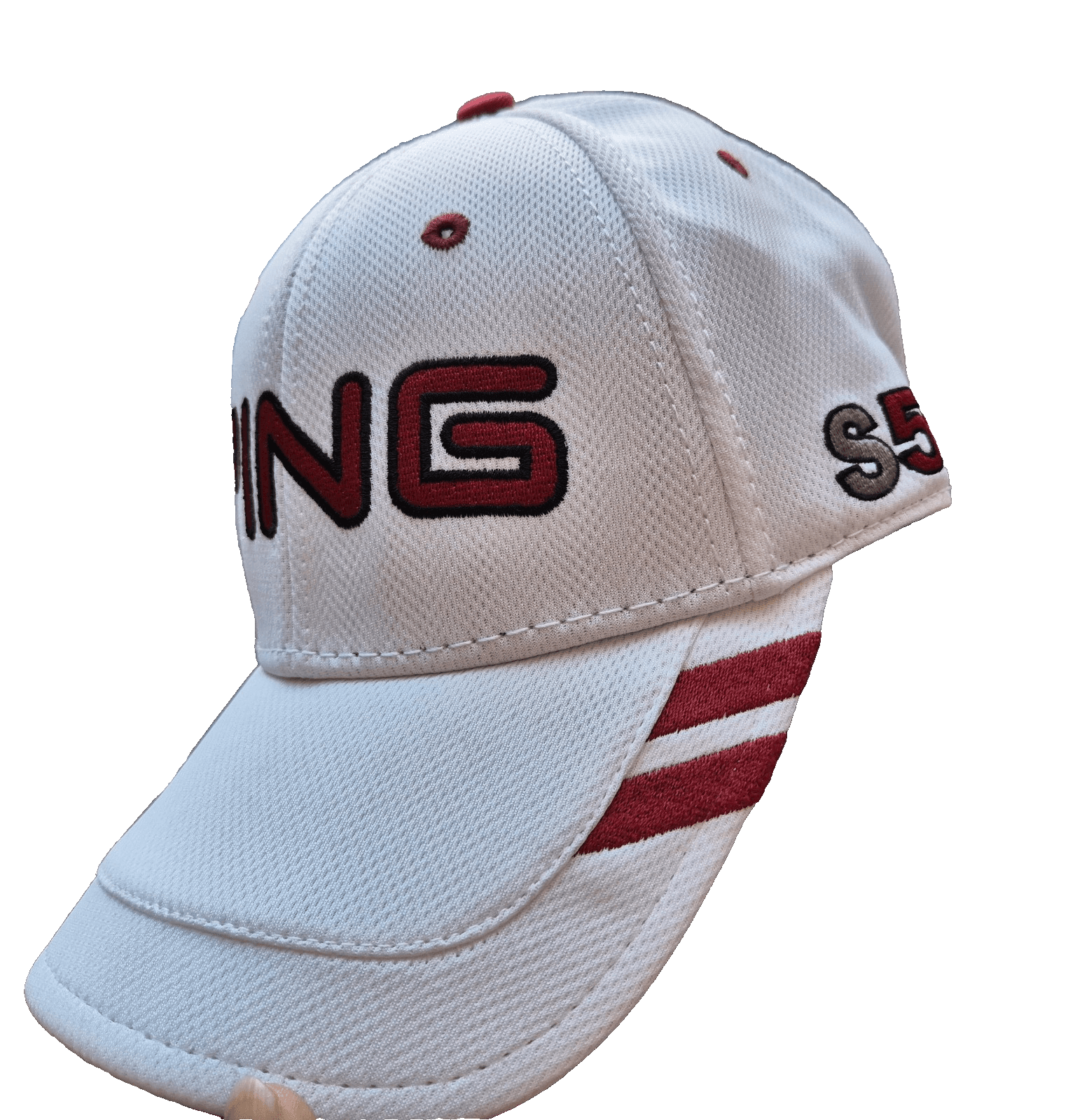 NWoT PING i15 S56 Golf Hat Cap Adjustable Hook/Loop White Red Adult One Size - Thumbnail 2