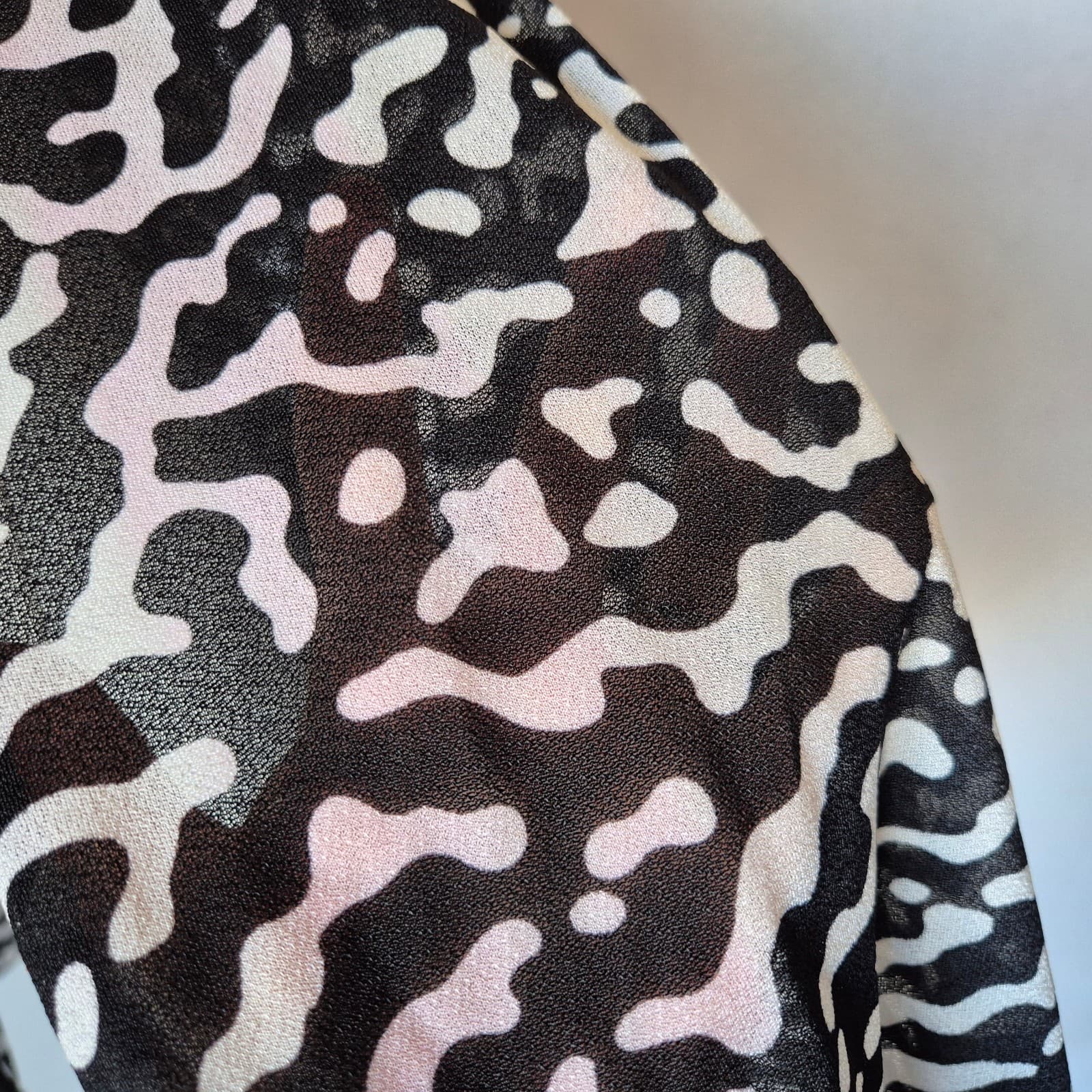 Vintage NWT Oscar De La Renta Swimwear Wavelengths Coverup Leopard Black White M - Thumbnail 6