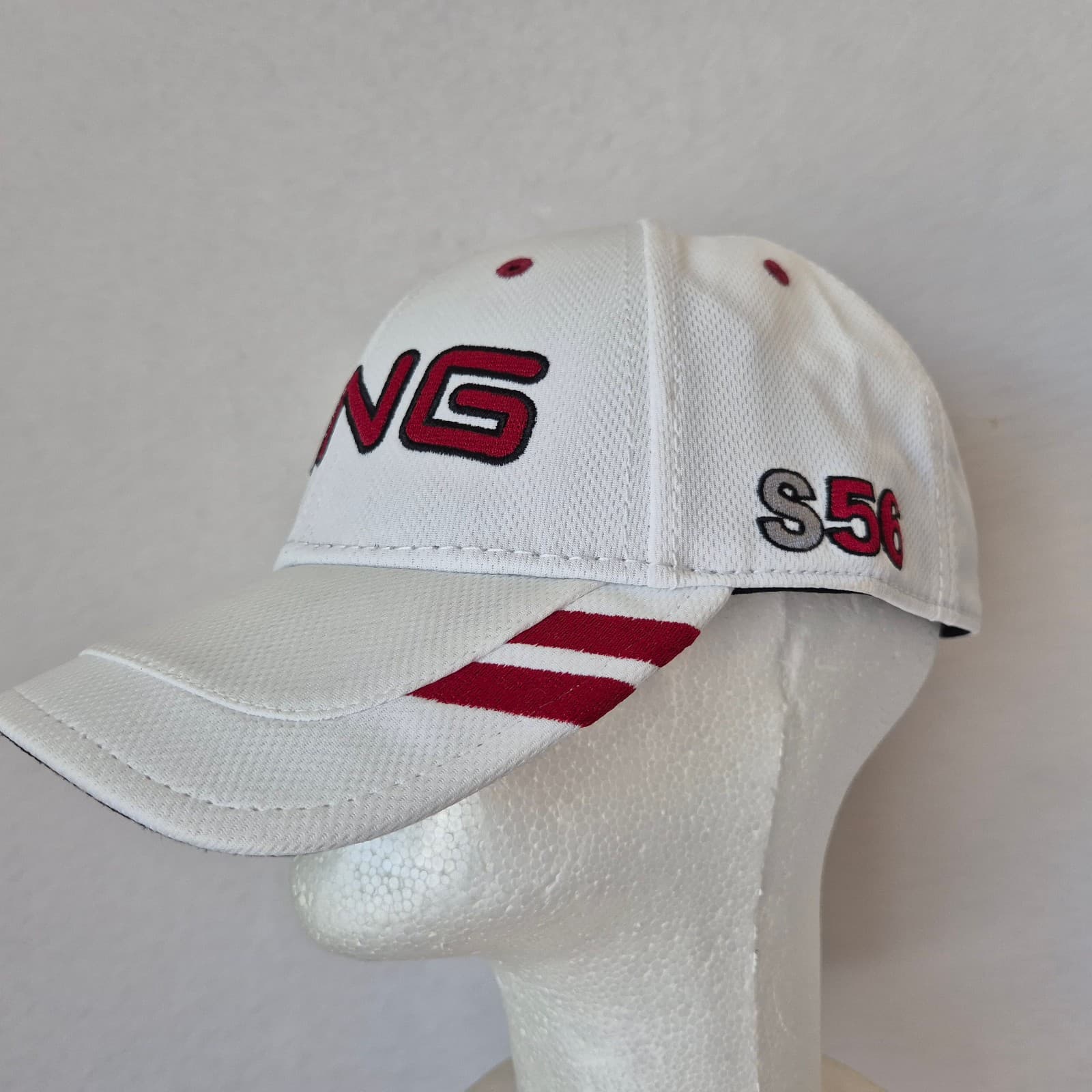 NWoT PING i15 S56 Golf Hat Cap Adjustable Hook/Loop White Red Adult One Size - Thumbnail 3