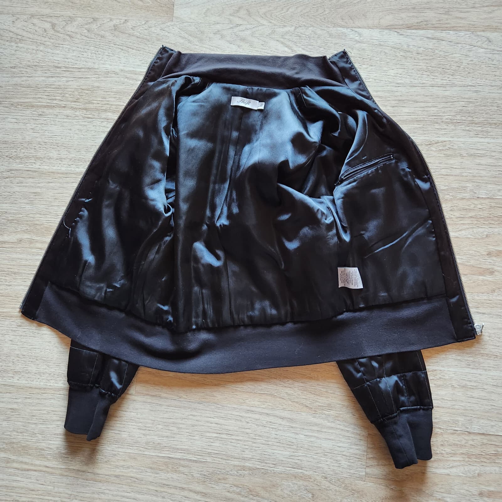 Shift Quilted Puffer Bomber Motorcycle Jacket Zip-Up Pocket Black Women's M - Thumbnail 6