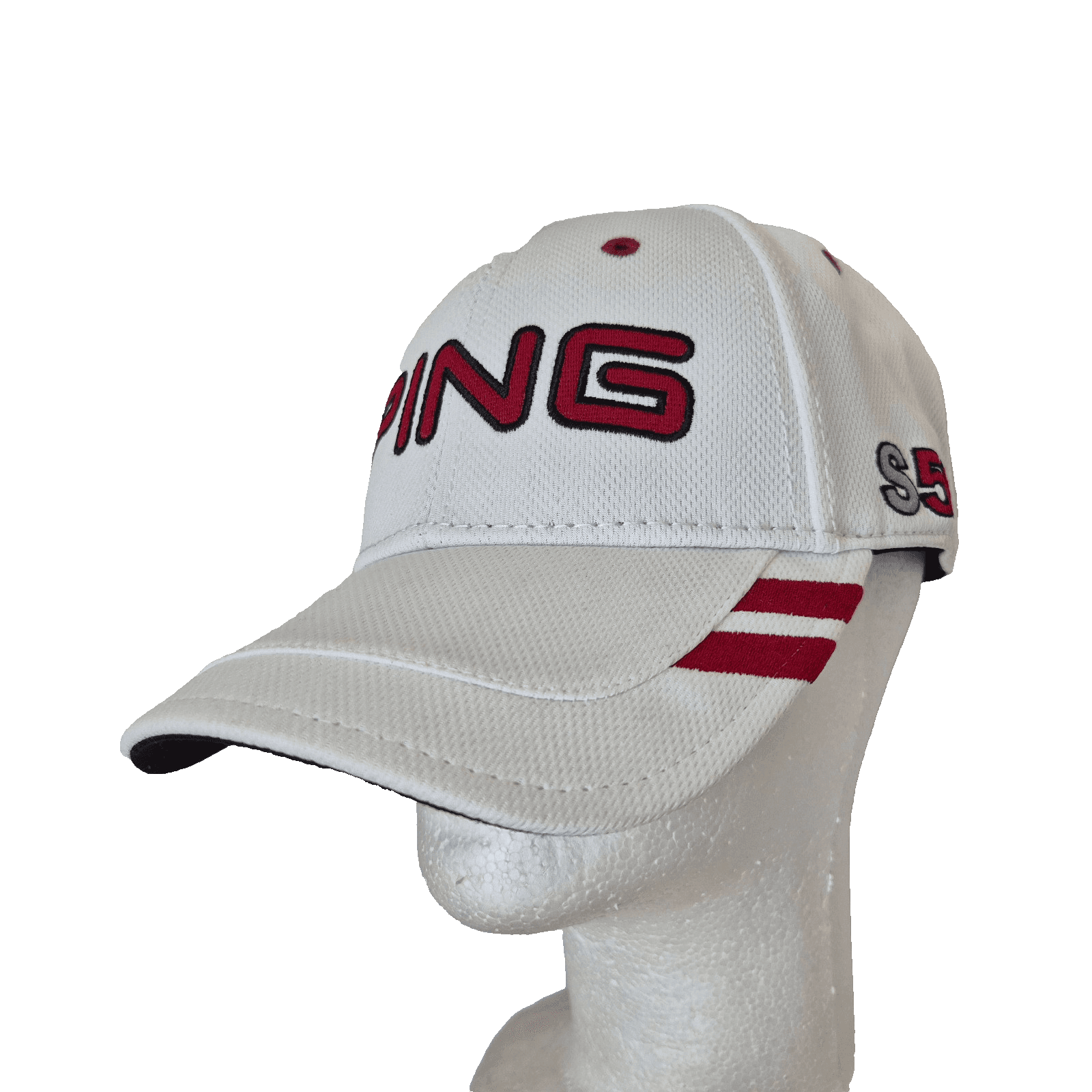 NWoT PING i15 S56 Golf Hat Cap Adjustable Hook/Loop White Red Adult One Size - Thumbnail 5