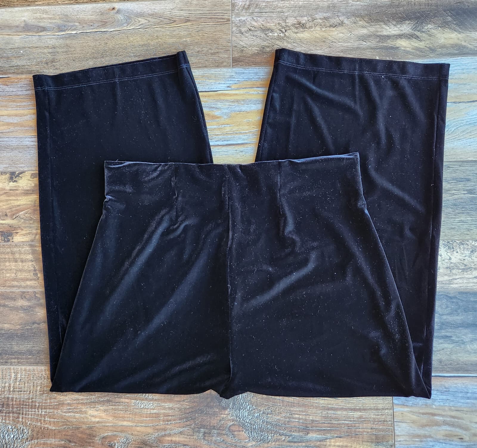 Chico's Velvet Wide-Leg Comfort Pants Pull-On Elastic-Waist Stretch Black XLP - Thumbnail 8