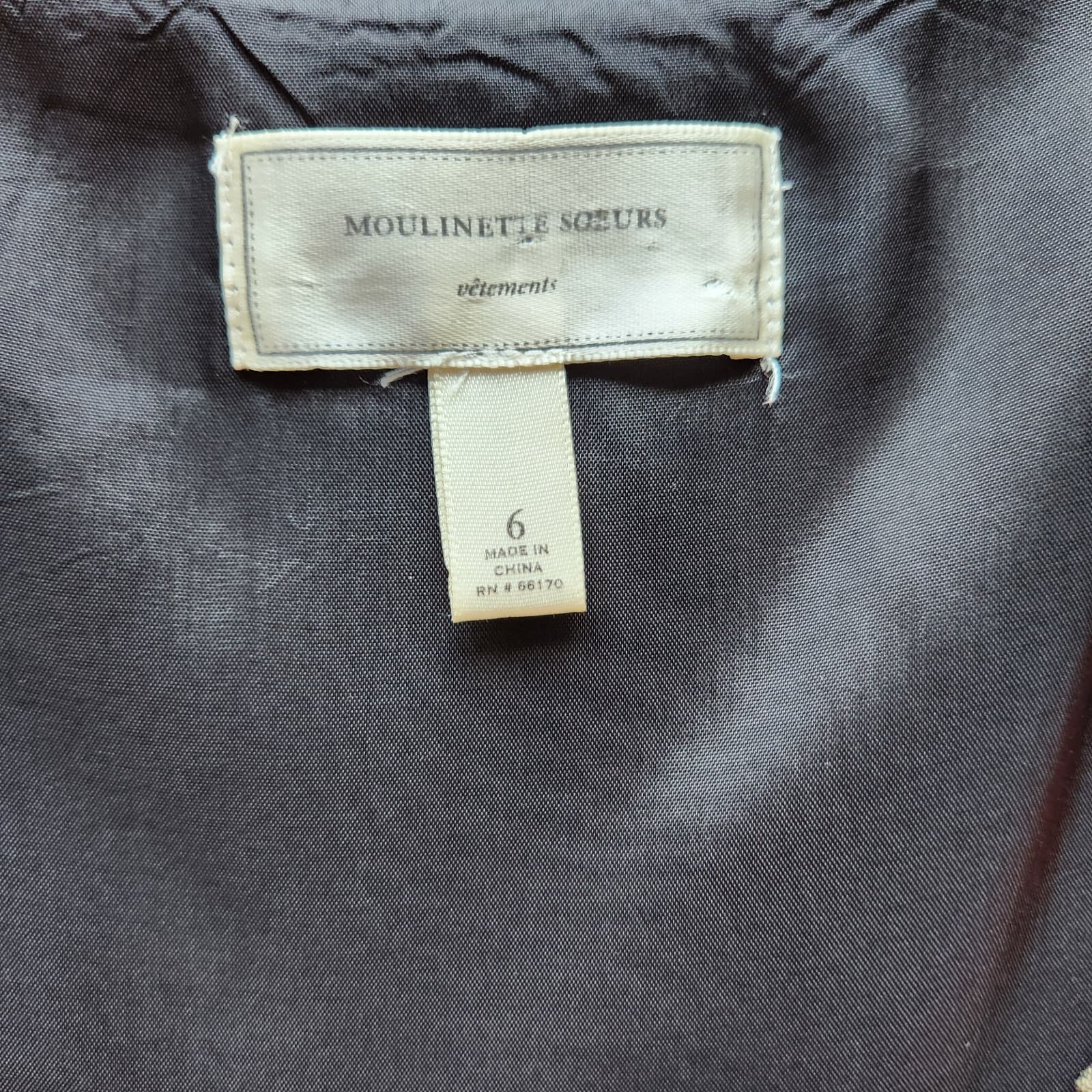 Moulinette Soeurs Anthropologie Silk Imprinted Colorblock Dress Tie-Waist Sz.6 - Thumbnail 11