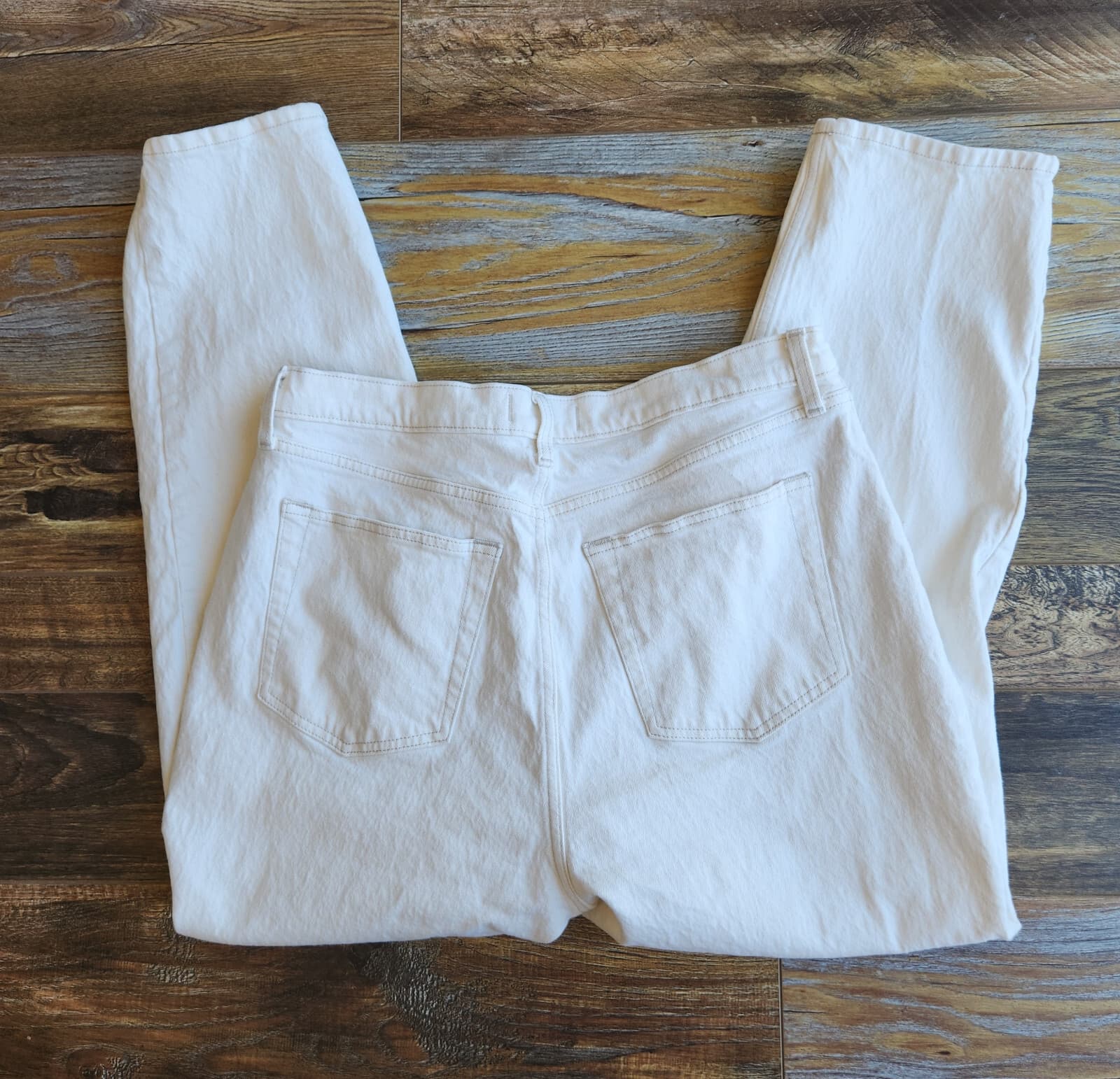 Abercrombie & Fitch The Dad Curve Love Crossover Jeans Button-Fly Ivory 32/14 - Thumbnail 7