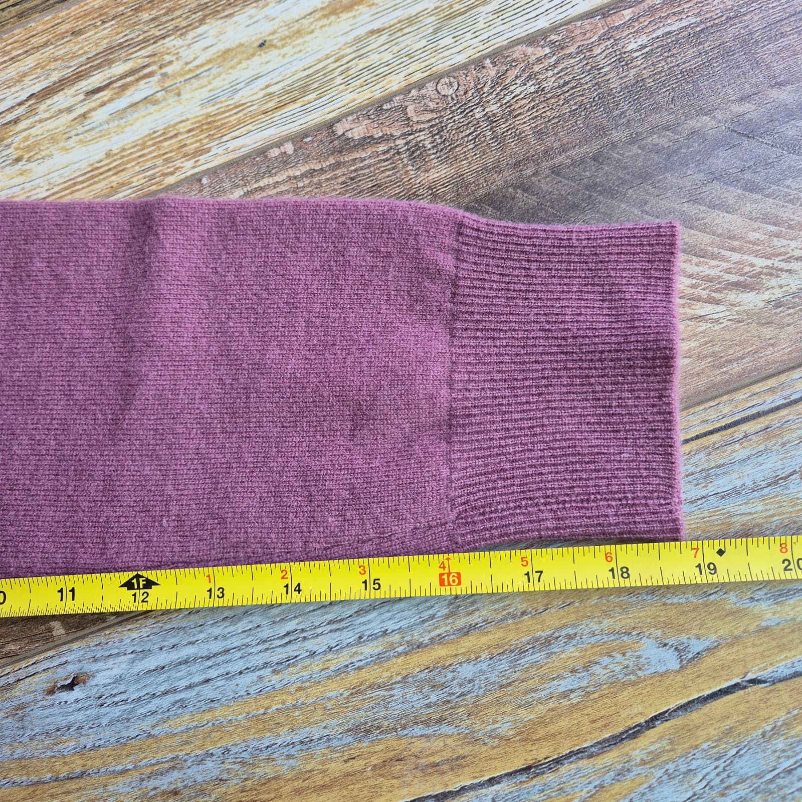 Garnet Hill Shirttail Cashmere Silk Lace Trim Sweater Crew Neck Mauve Women's L - Thumbnail 13