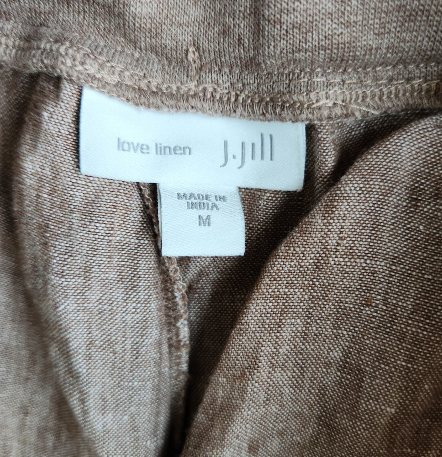 J.Jill Love Linen Pull-On Slim-Leg Pants Elastic-Waist Pocket Brown Sz.M - Thumbnail 8