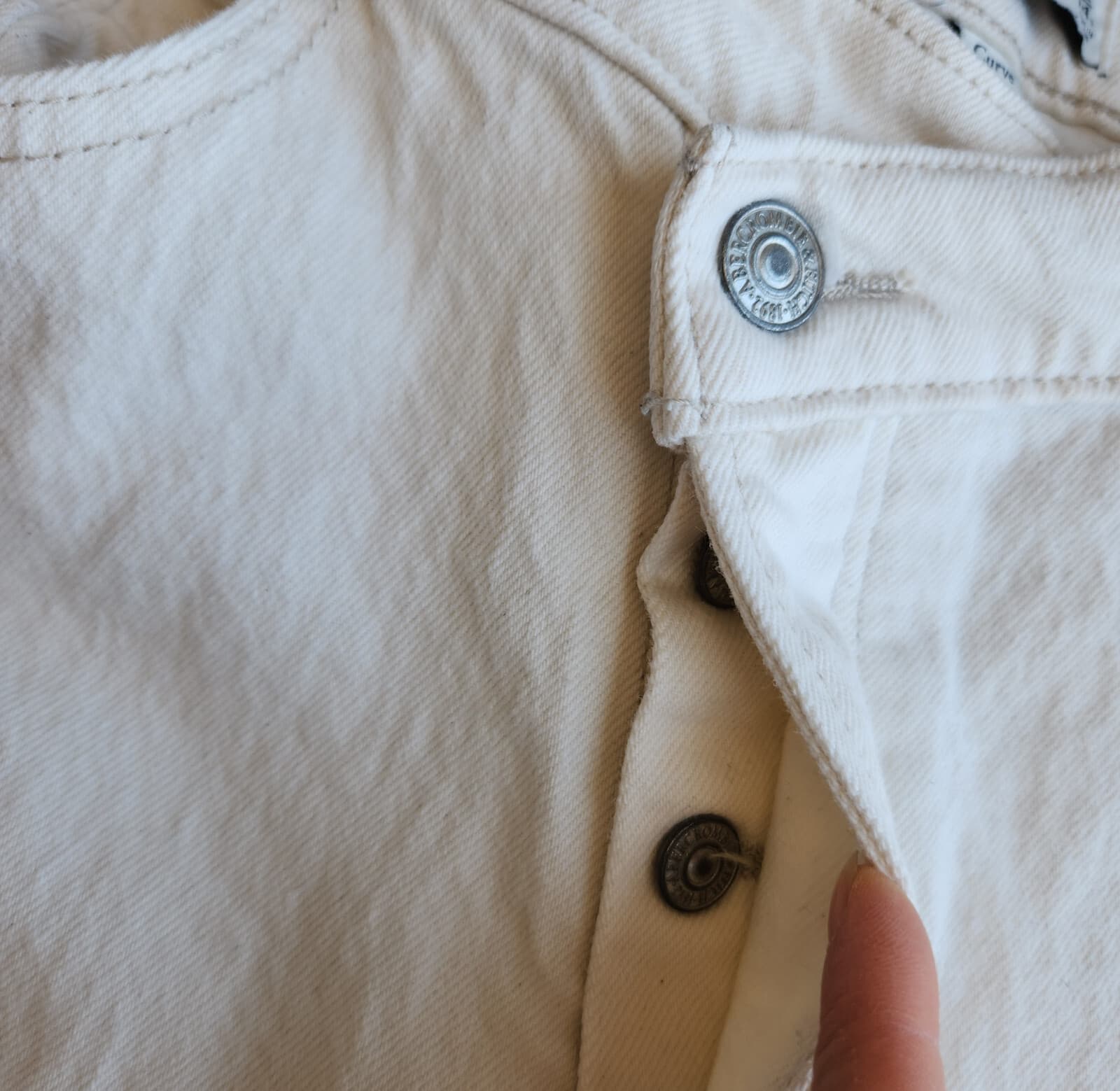 Abercrombie & Fitch The Dad Curve Love Crossover Jeans Button-Fly Ivory 32/14 - Thumbnail 6