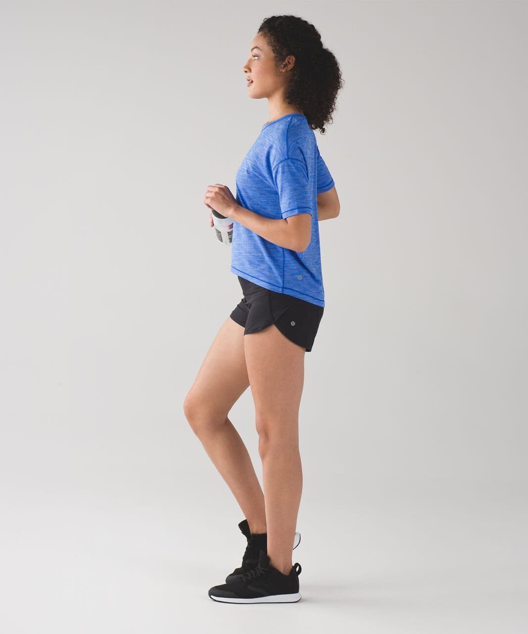 NWoT Lululemon $68 Run It Out Tee Short Sleeve Heathered Cerulean Blue Women's 4 - Thumbnail 9