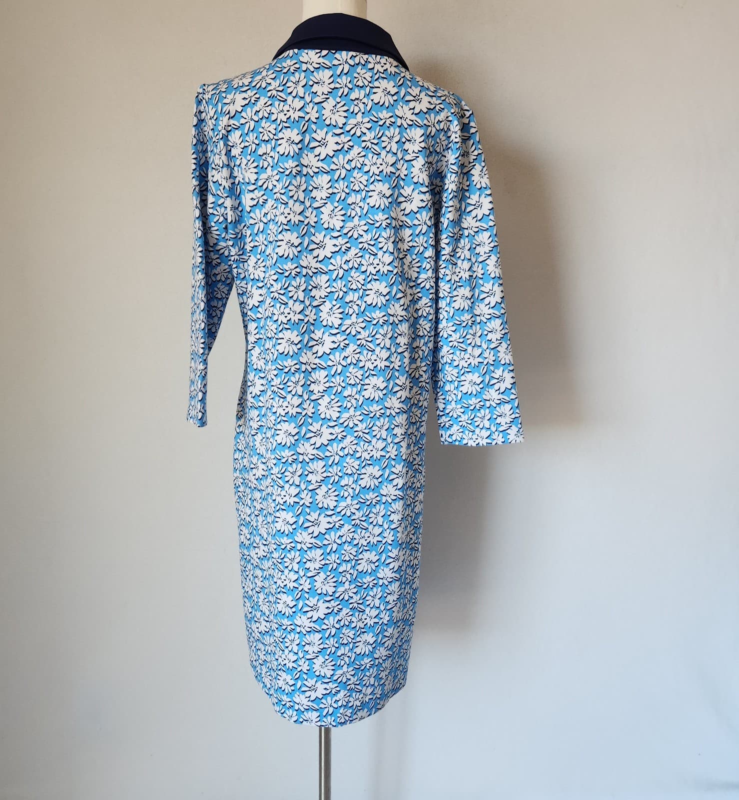 NWT Lilly Pulitzer Ainslee Floral Polo Dress 3/4 Sleeve Knit Lunar Blue Sz.XL - Thumbnail 8