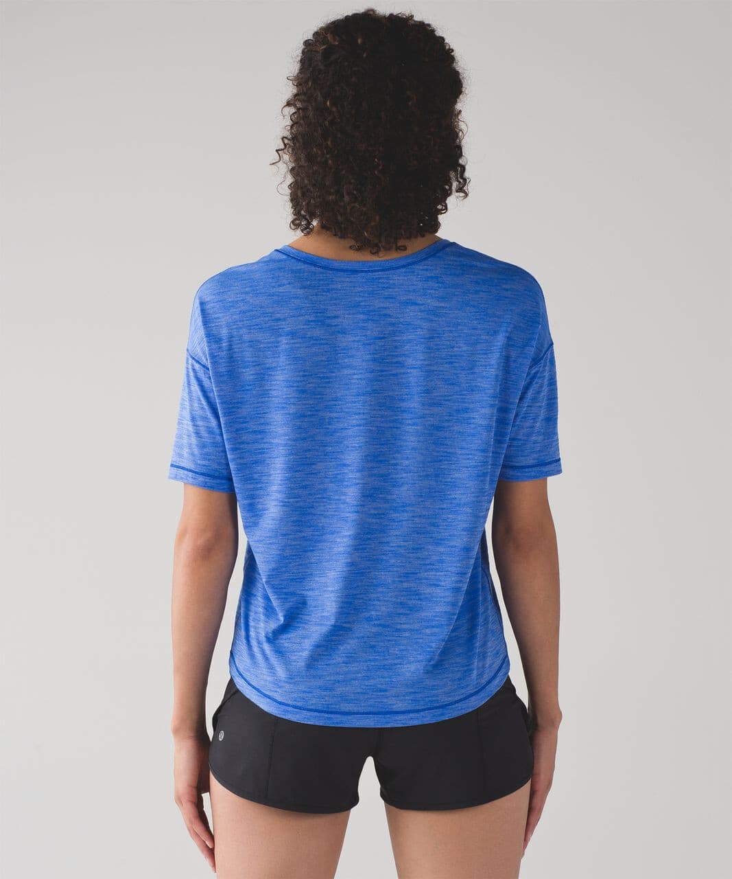 NWoT Lululemon $68 Run It Out Tee Short Sleeve Heathered Cerulean Blue Women's 4 - Thumbnail 8