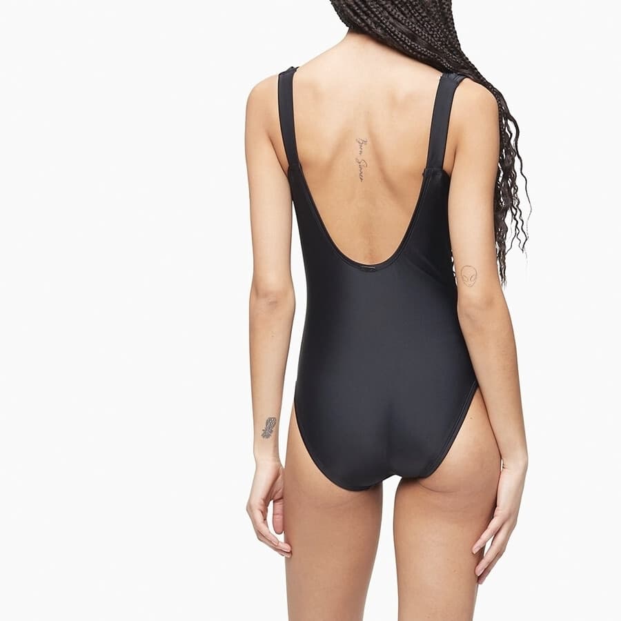 Calvin Klein One Piece Swimsuit Deep V-Neck Cut-Out Bra-Padded Black Women's XS - Thumbnail 7
