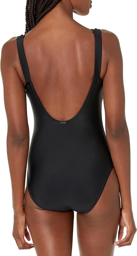 Calvin Klein One Piece Swimsuit Deep V-Neck Cut-Out Bra-Padded Black Women's XS - Thumbnail 8