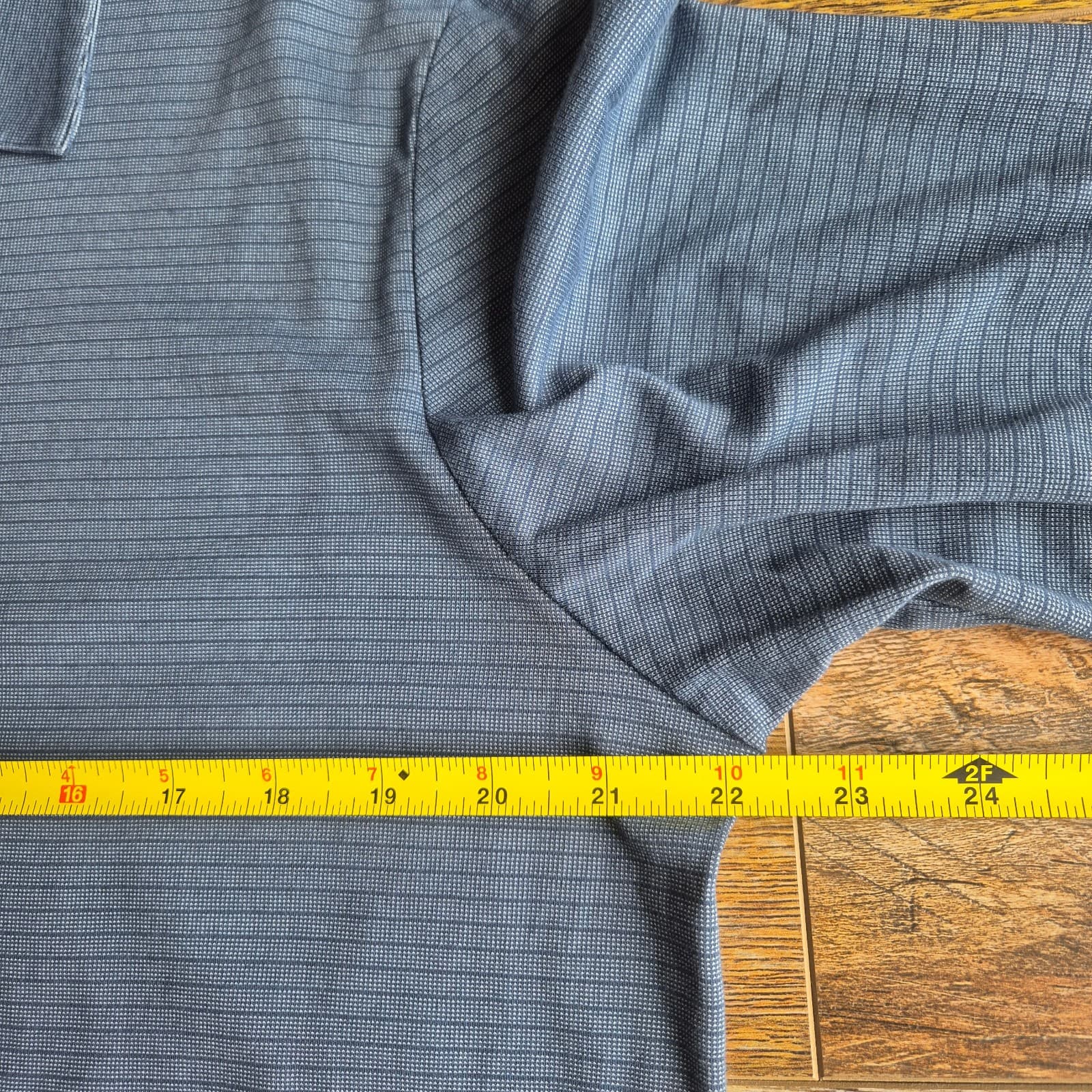 Robert Barakett Greenbow Long Sleeve Polo Shirt Texture Blue Grey Men's XL - Thumbnail 9