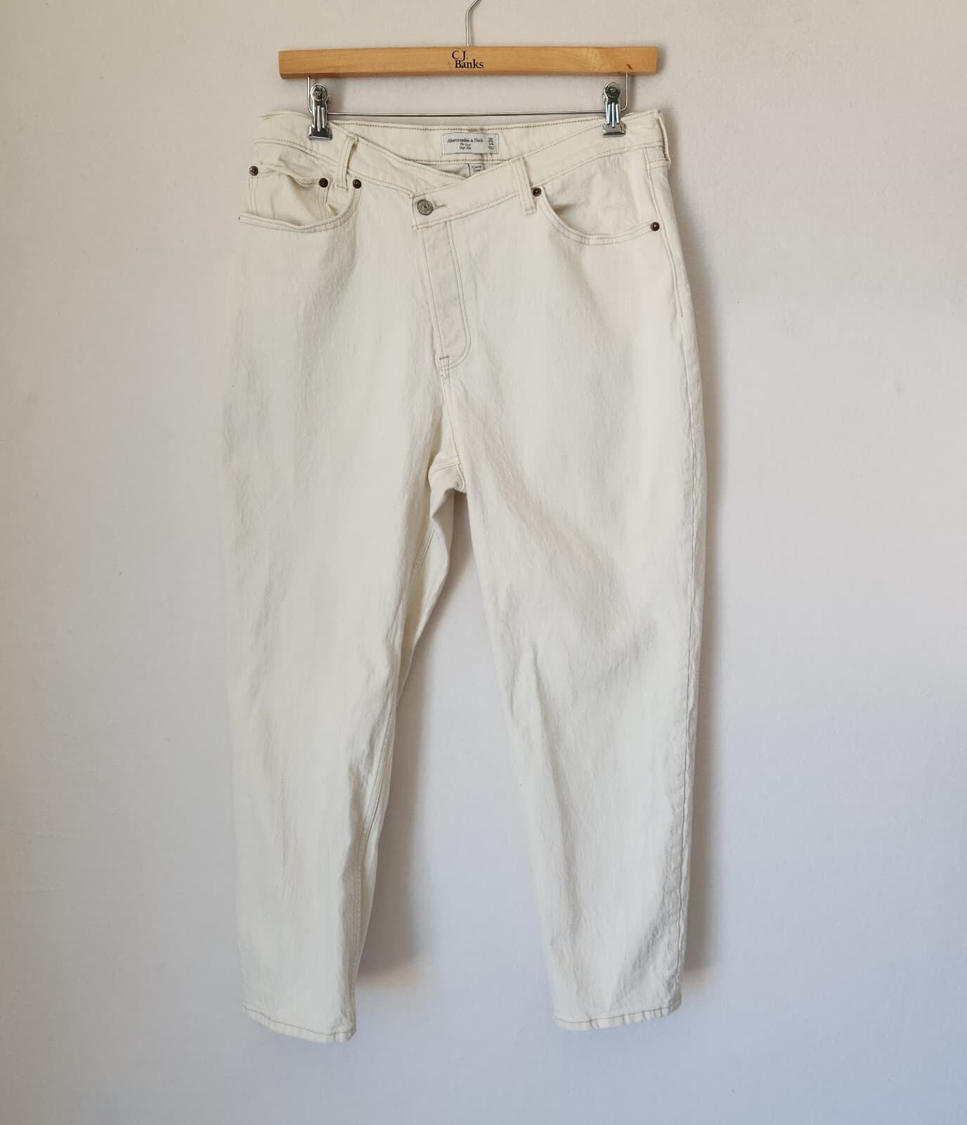 Abercrombie & Fitch The Dad Curve Love Crossover Jeans Button-Fly Ivory 32/14 - Thumbnail 3