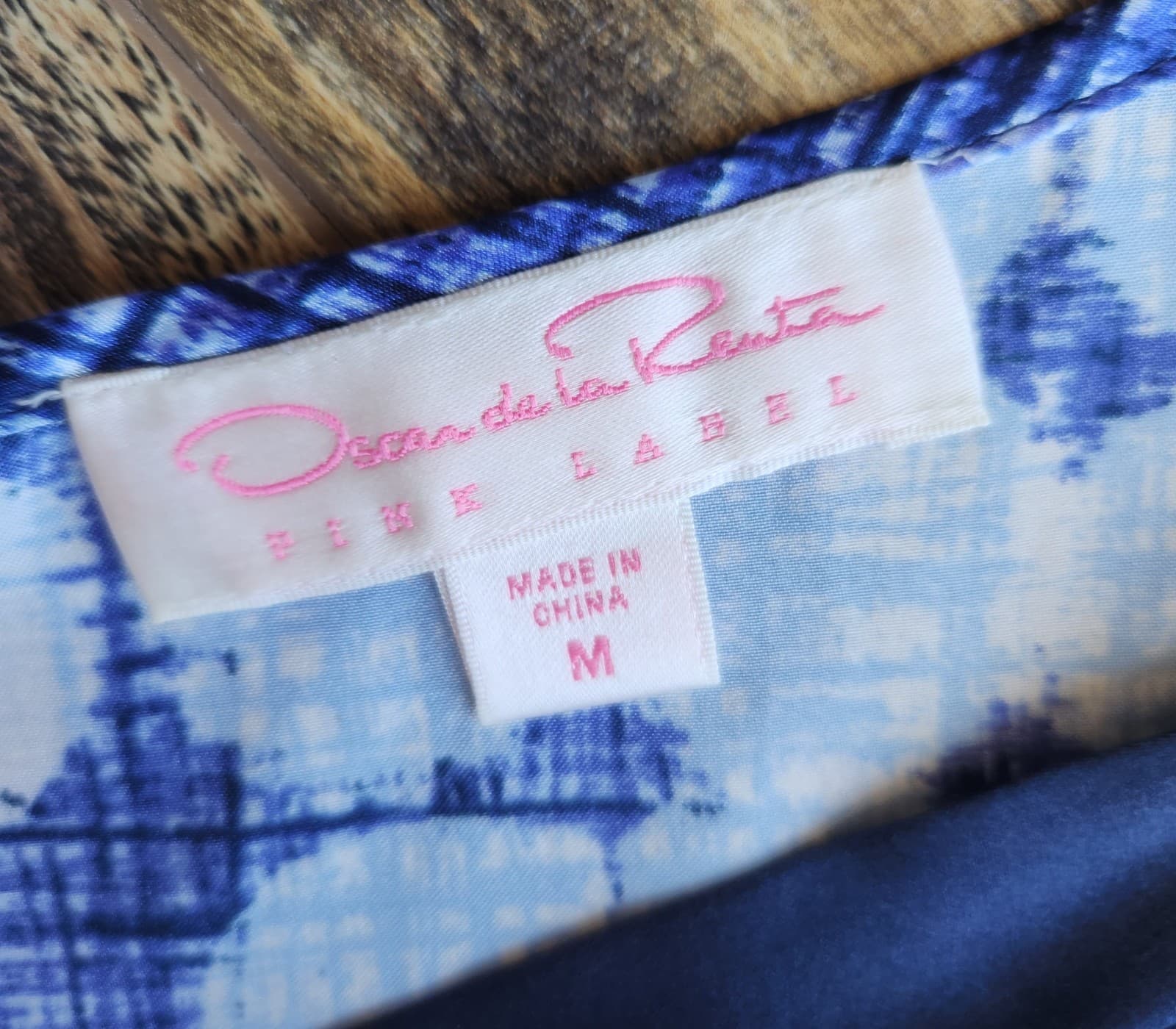 Oscar De La Renta Pink Label Chemise Satin Slip Night Gown Blue Polka Dot Sz.M - Thumbnail 5