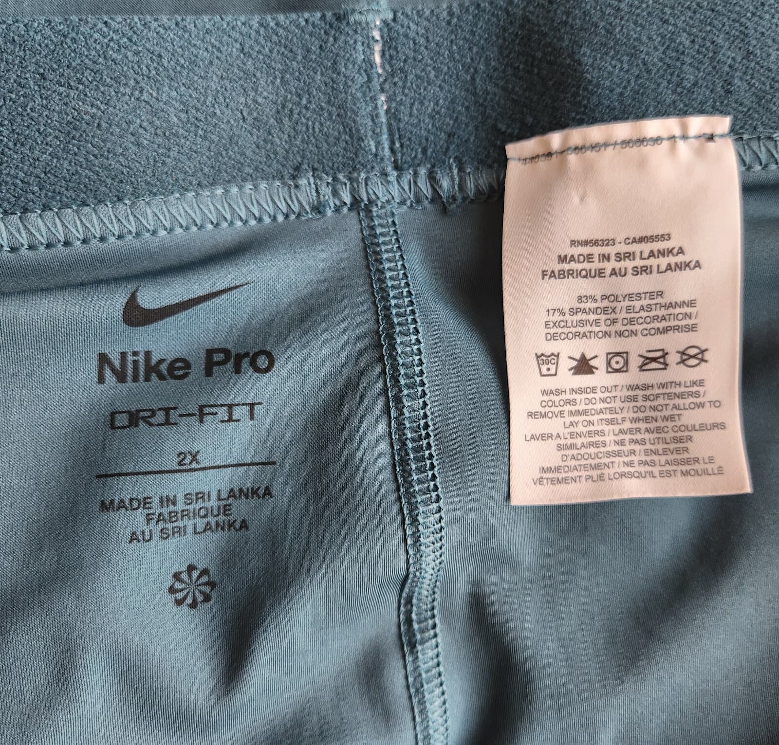 NIKE PRO Dri-Fit Graphic Activewear Legging High Waist Green Women Plus Size 2X - Thumbnail 9