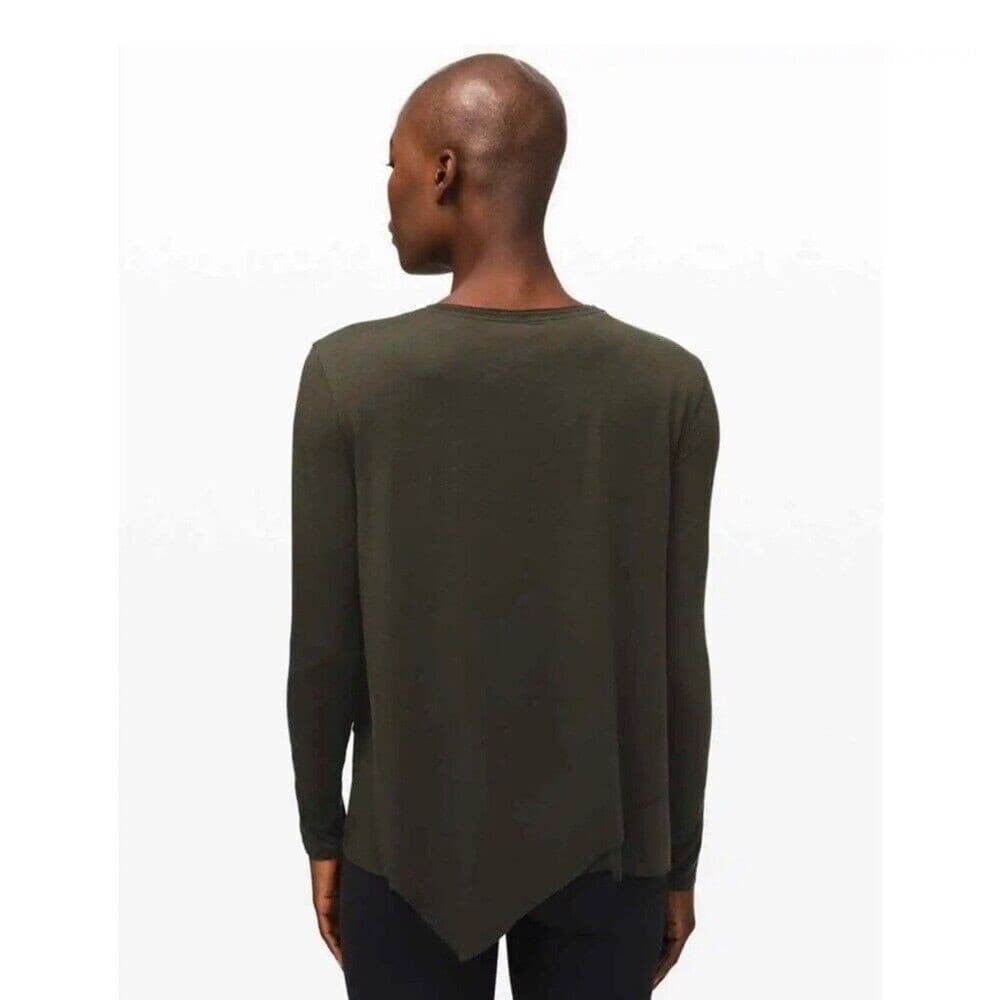 Lululemon Sweetest Day Long Sleeve Top Layer Crewneck Tencel Dark Olive Bust 38" - Thumbnail 7