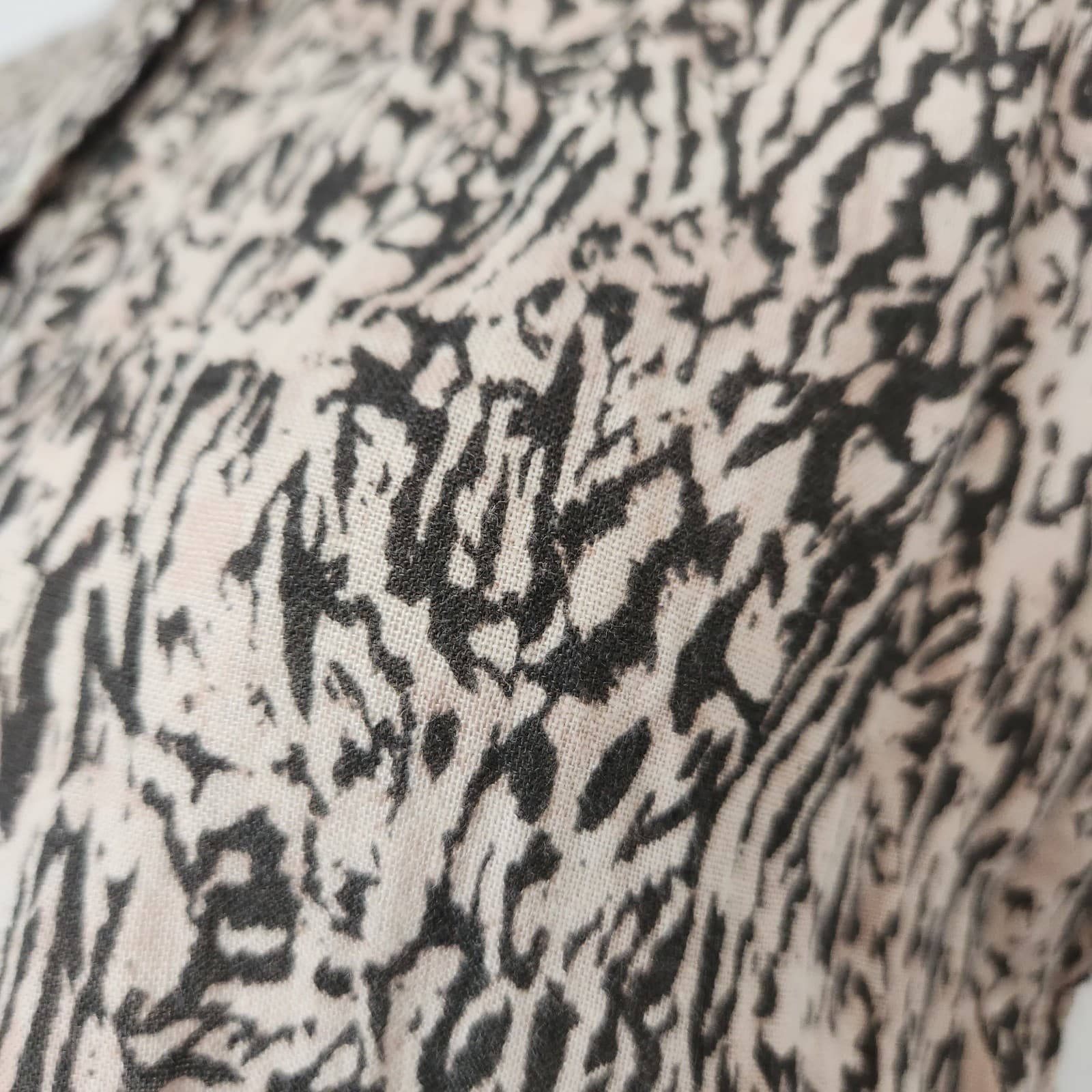 Rails Angelina Linen Blend Mini Dress Smocked-Waist Brown Abstract Texture Sz.XS - Thumbnail 8