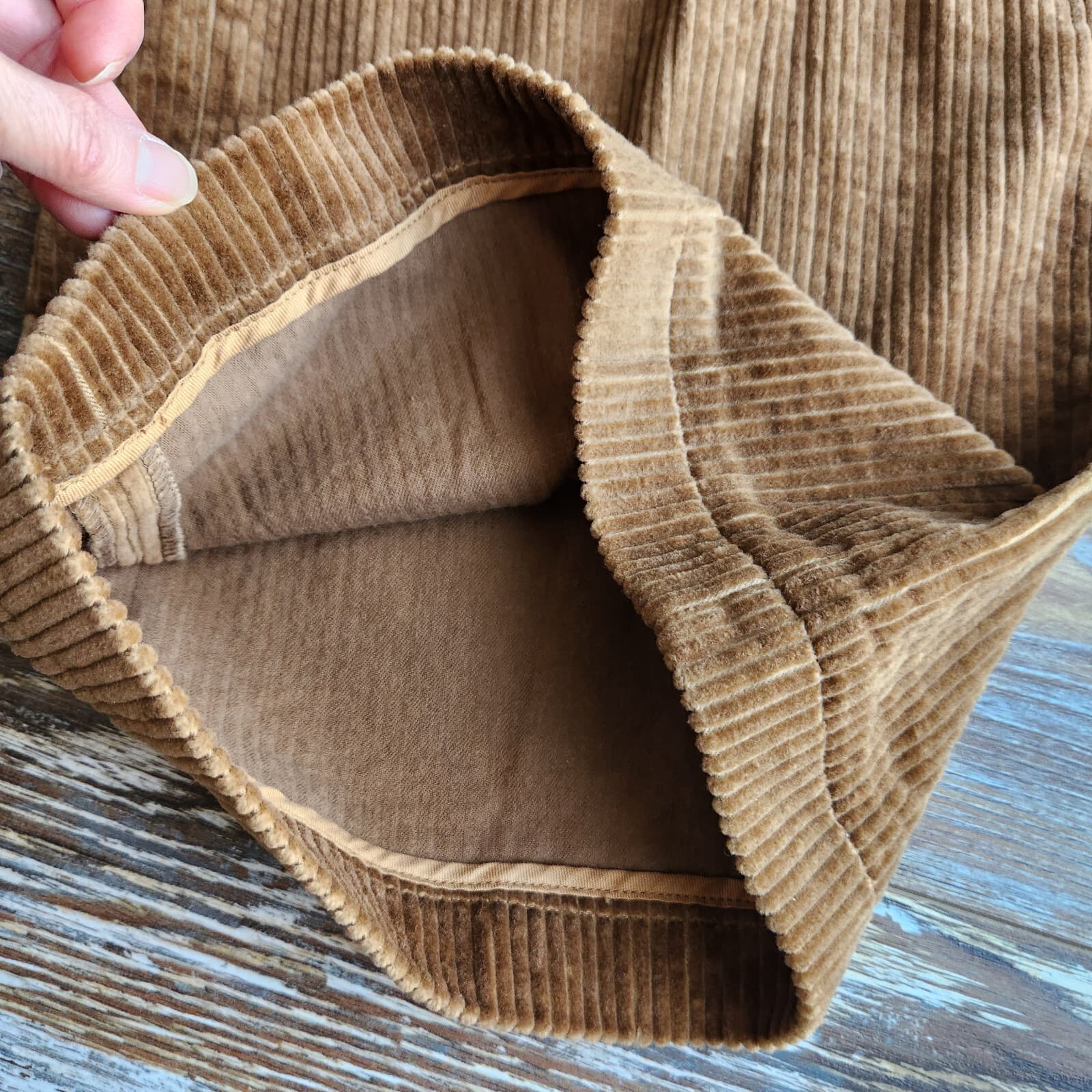 NWT Pilgrim Surf+Supply Made in Japan Corduroy Wide Leg Pants Pocket Brown Sz.2 - Thumbnail 4