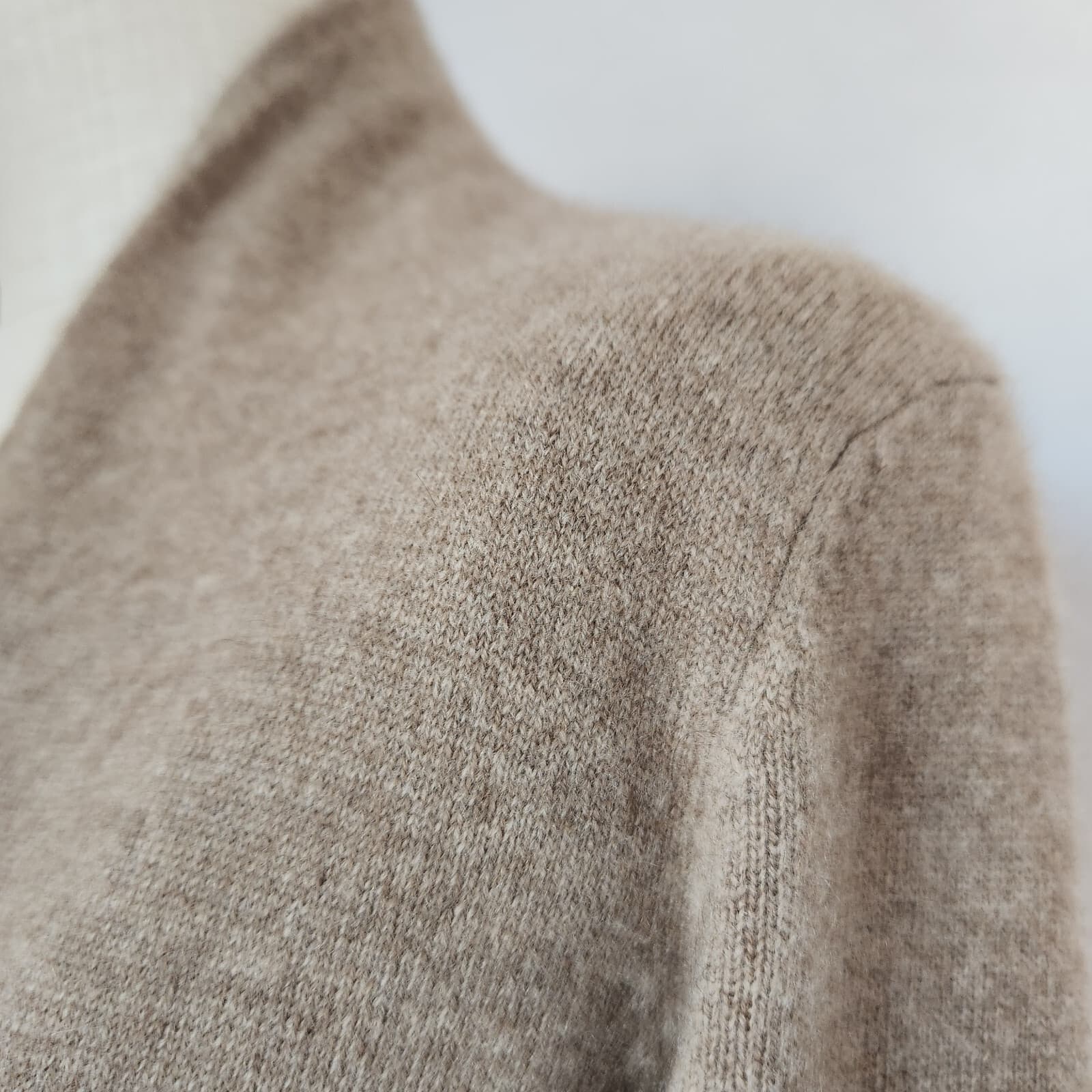 Vintage EILEEN FISHER 100% Cashmere Cardigan Drawstring Tie-Waist Brown Womens S - Thumbnail 5