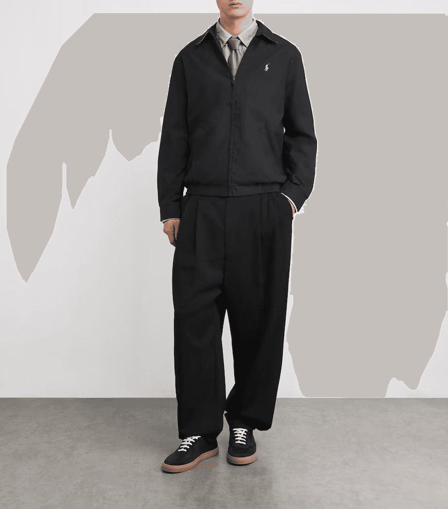 Vintage Polo Ralph Lauren Sz.XL Bi-Swing Harrington Jacket Full-Zip Lined Black - Thumbnail 6