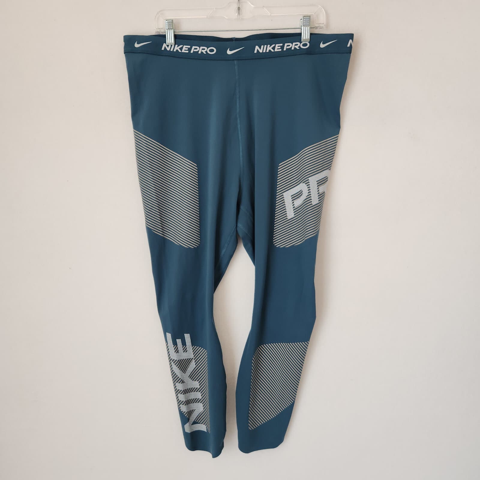 NIKE PRO Dri-Fit Graphic Activewear Legging High Waist Green Women Plus Size 2X - Thumbnail 6