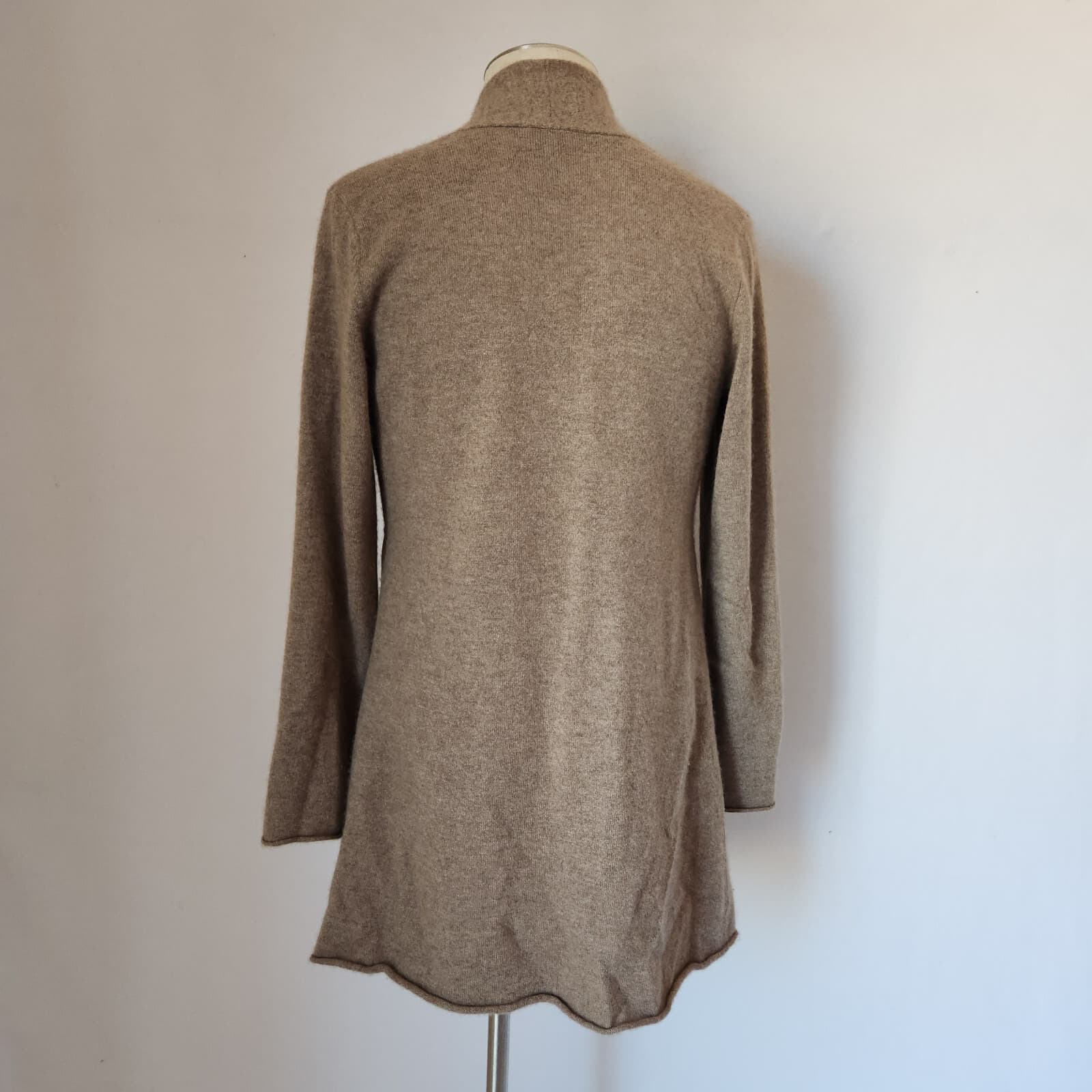 Vintage EILEEN FISHER 100% Cashmere Cardigan Drawstring Tie-Waist Brown Womens S - Thumbnail 6