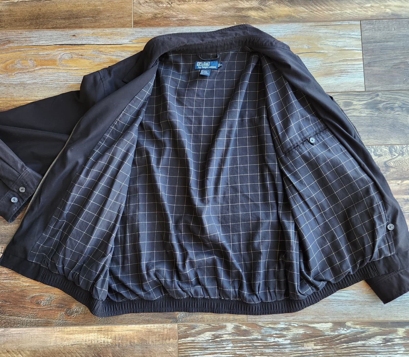 Vintage Polo Ralph Lauren Sz.XL Bi-Swing Harrington Jacket Full-Zip Lined Black - Thumbnail 12